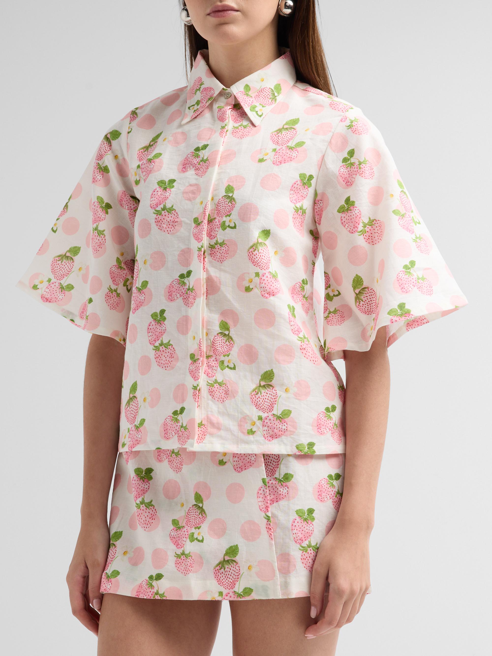 Verandah Women's Bejewelled Crop Shirt - Blush Berries | Thumbnail 4
