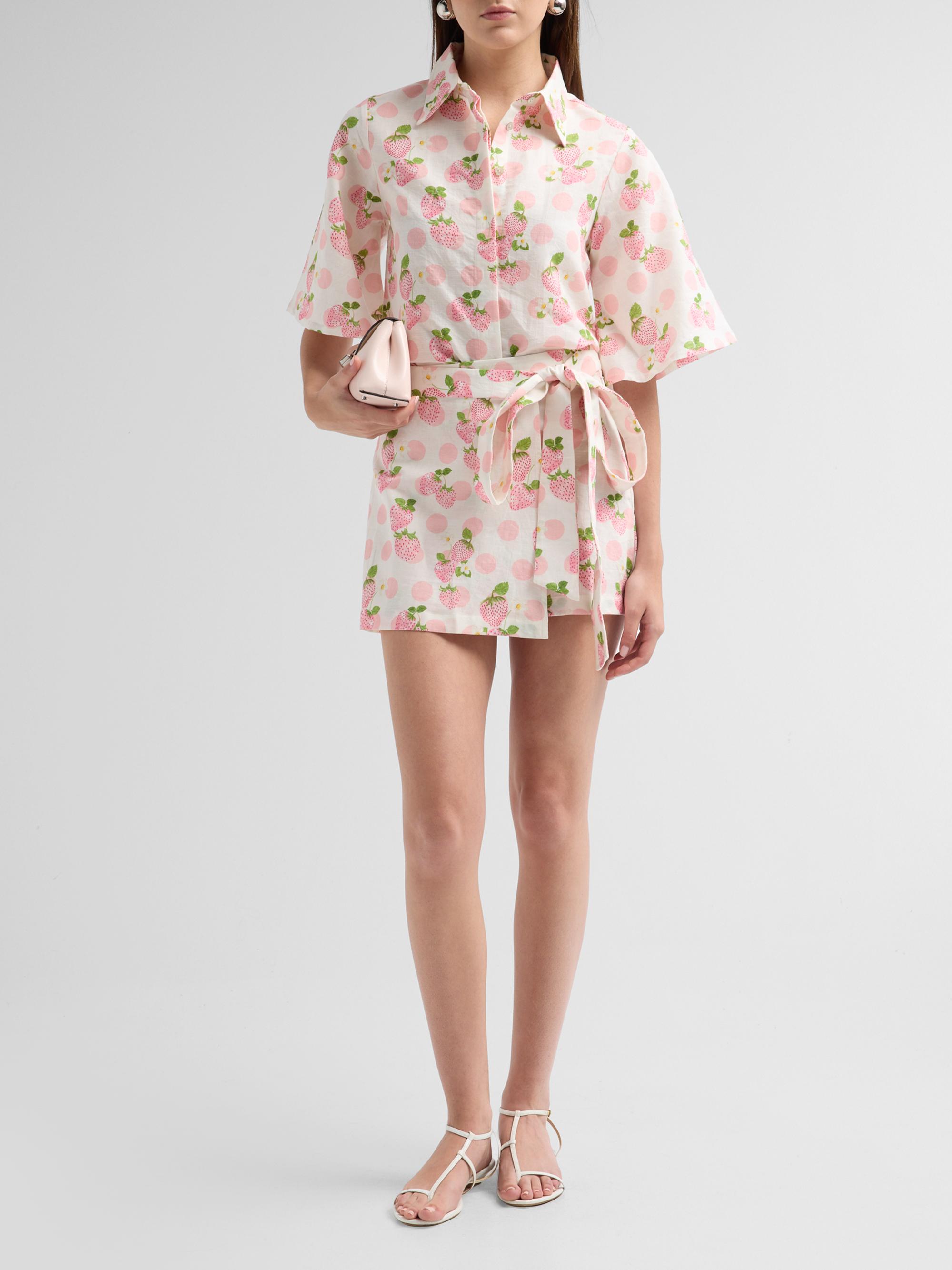 Verandah Women's Bejewelled Crop Shirt - Blush Berries | Thumbnail 2