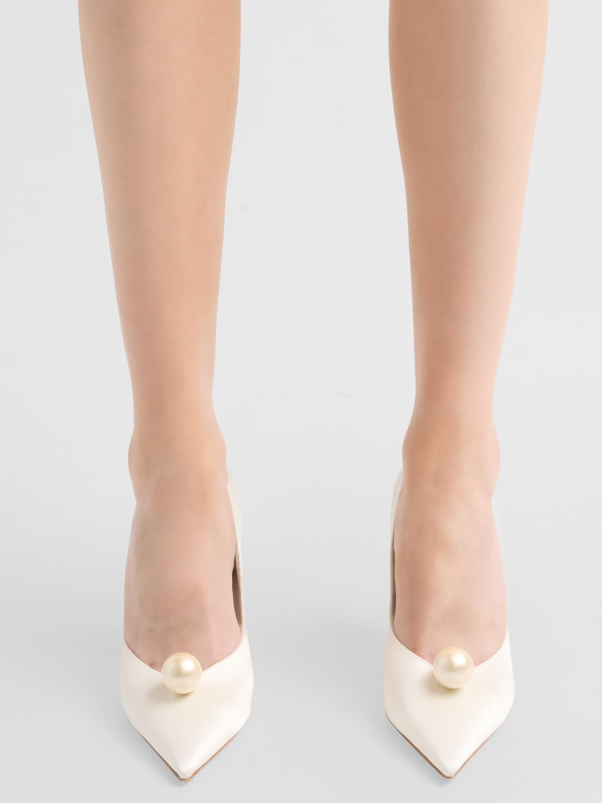 Jimmy Choo Ziri 90MM Imitation-Pearl Satin Pumps | Saks Fifth Avenue