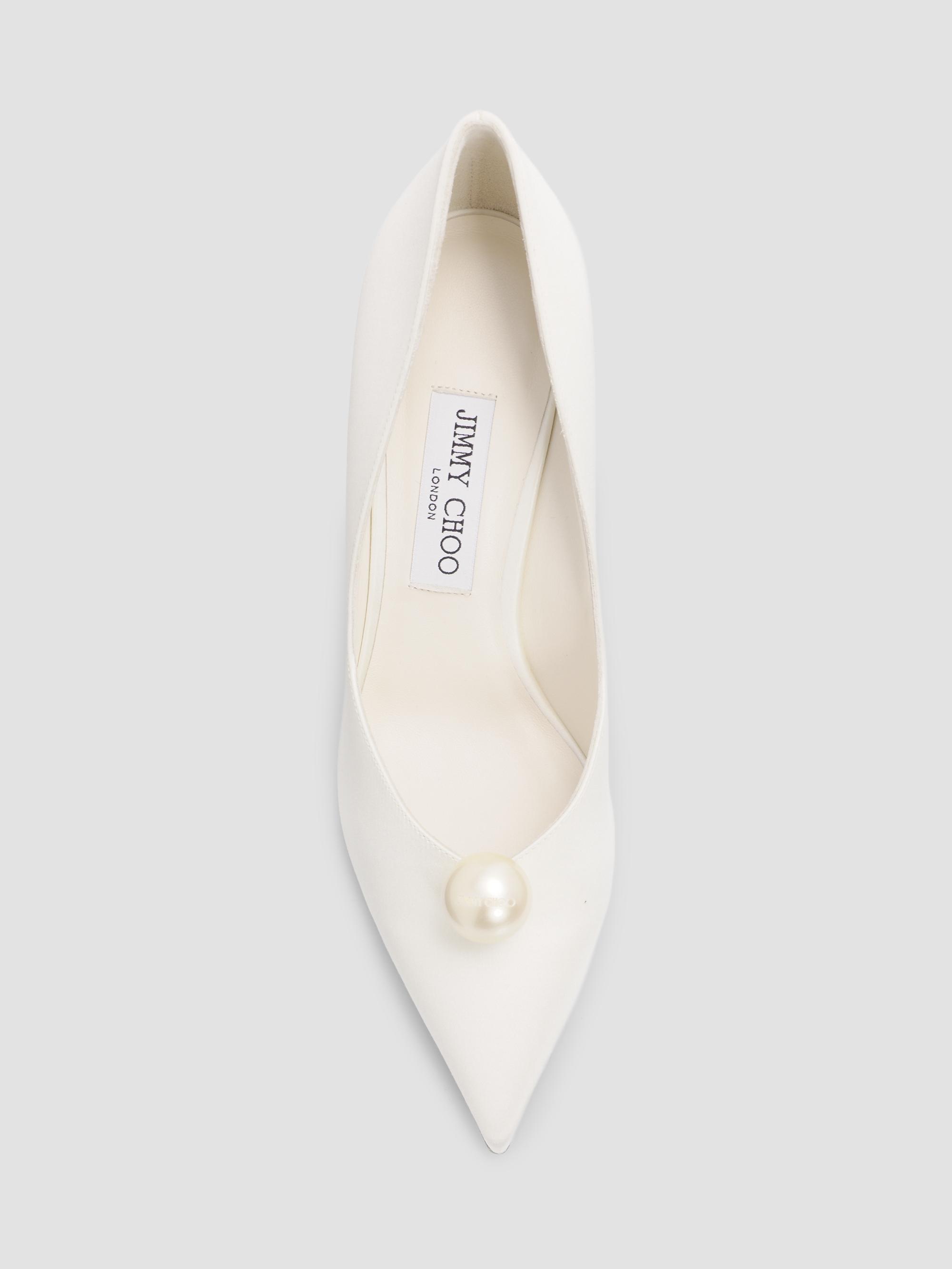 Jimmy Choo Ziri 90MM Imitation-Pearl Satin Pumps | Saks Fifth Avenue