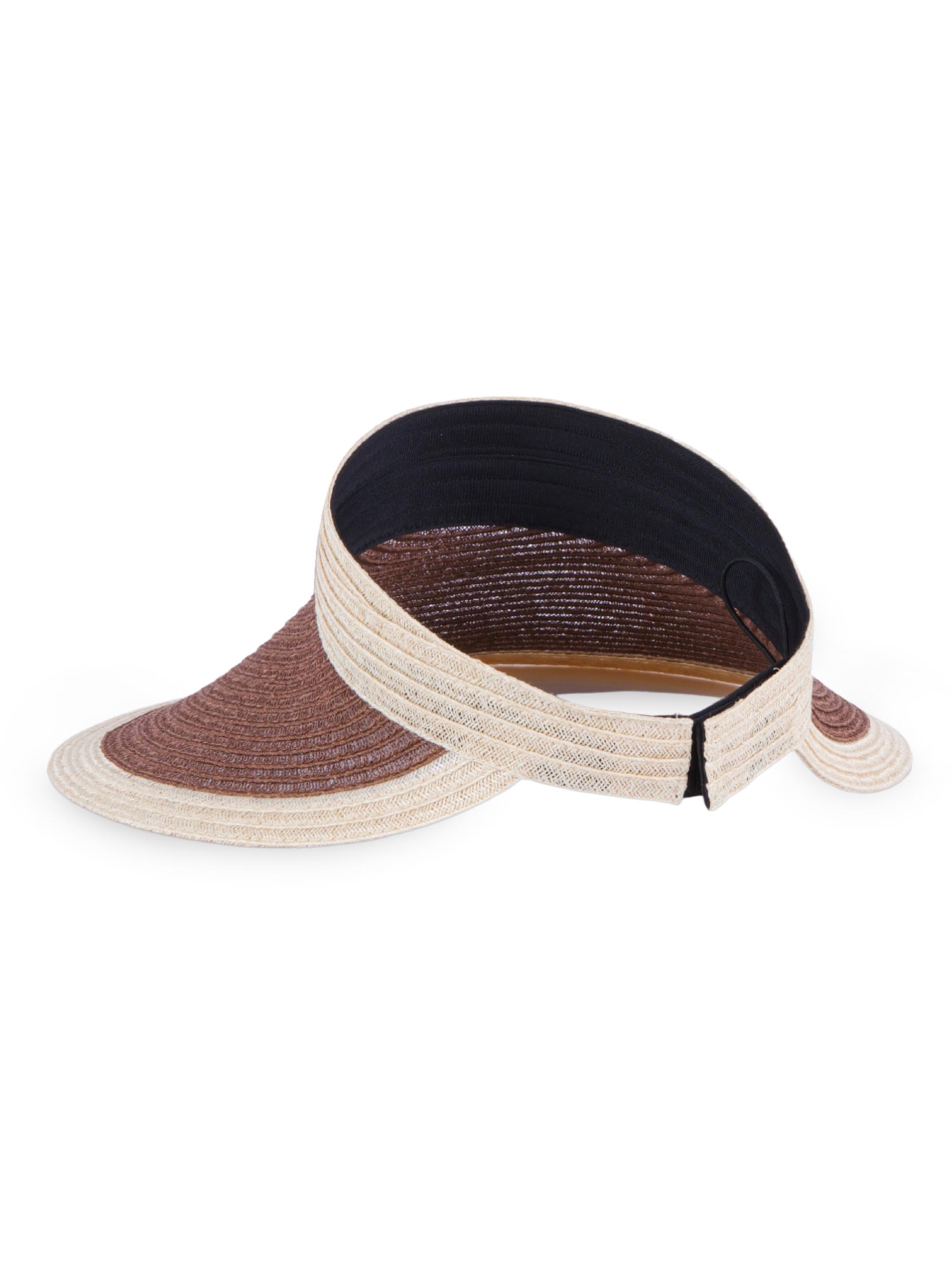 Eugenia Kim Women's Trixie Colorblocked Hemp-Blend Visor - Natural Chocolate