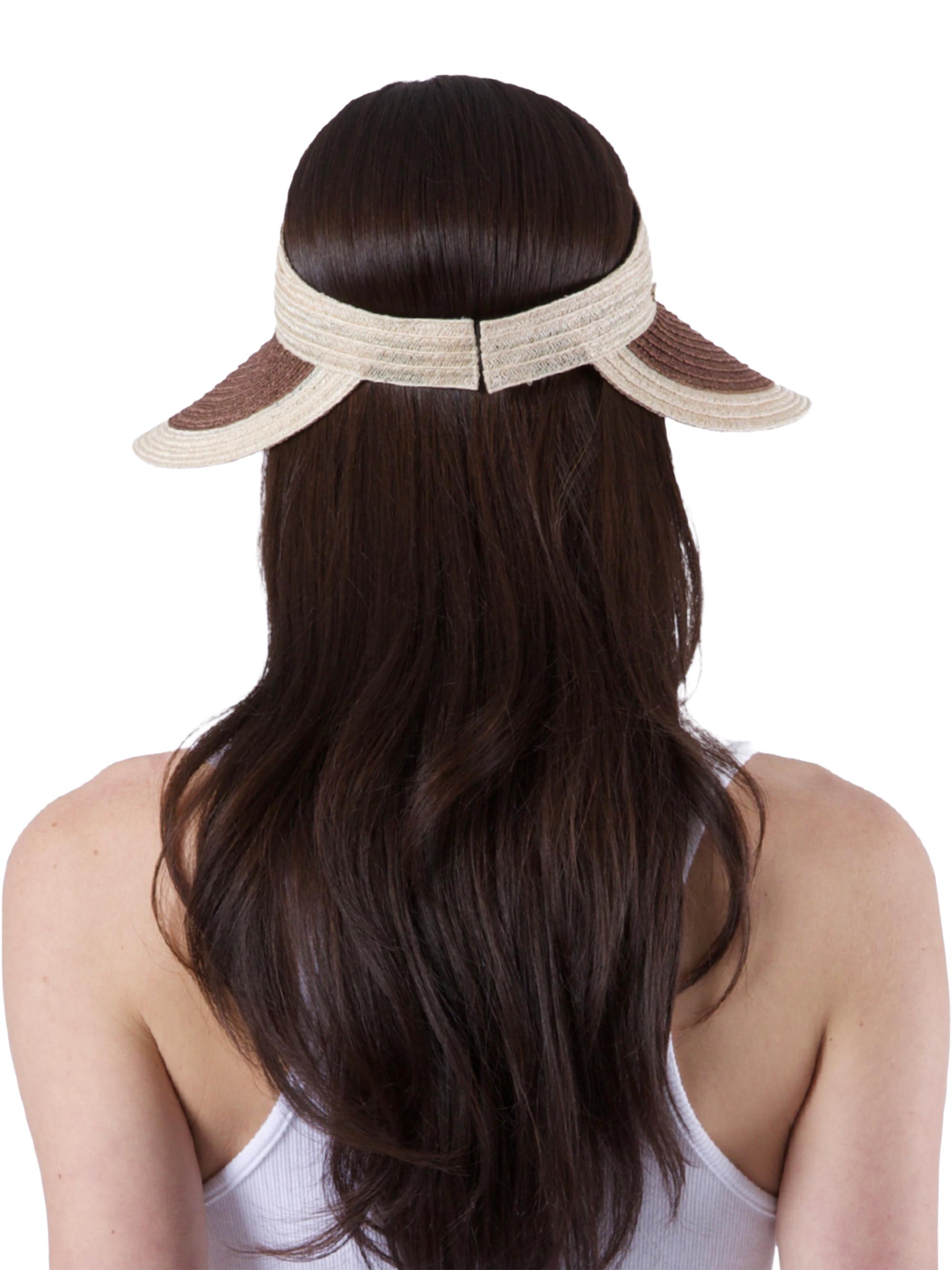 Eugenia Kim Women's Trixie Colorblocked Hemp-Blend Visor - Natural Chocolate | Thumbnail 5