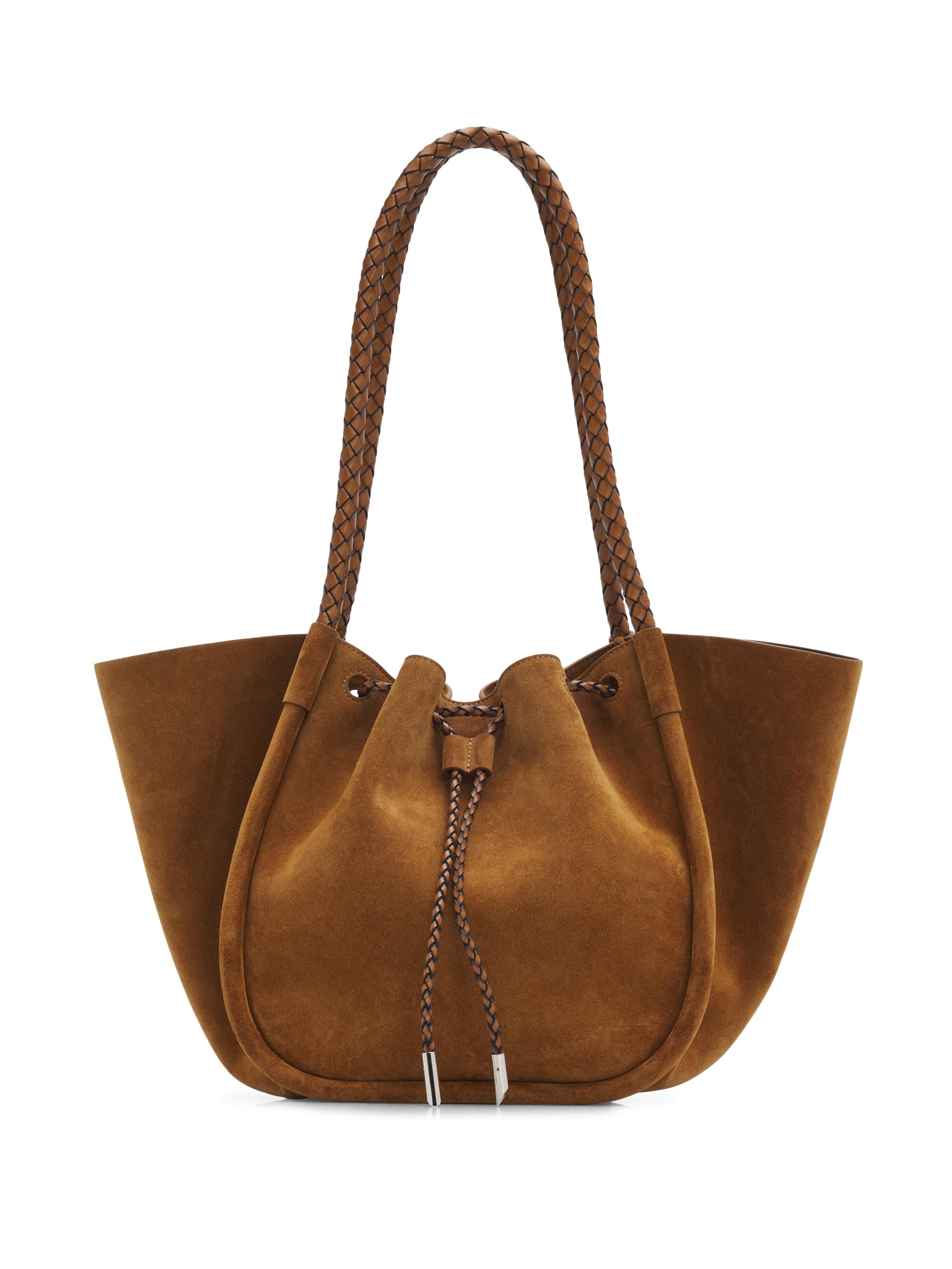 Proenza Schouler Women's Braided  Suede Tote Bag - Hazelnut - Women's Bags