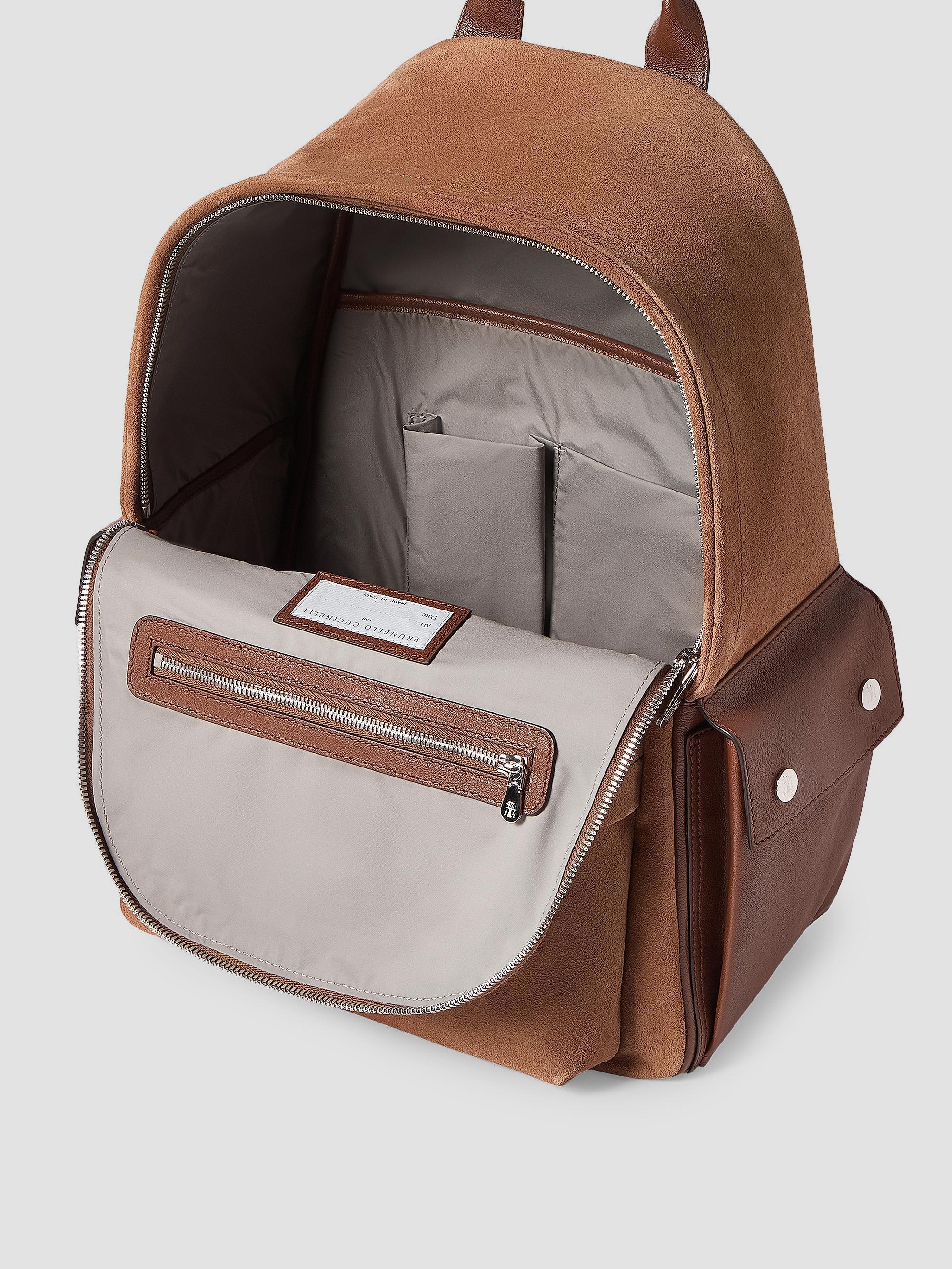 Brunello Cucinelli Suede and Buffalo Leather Travel Backpack