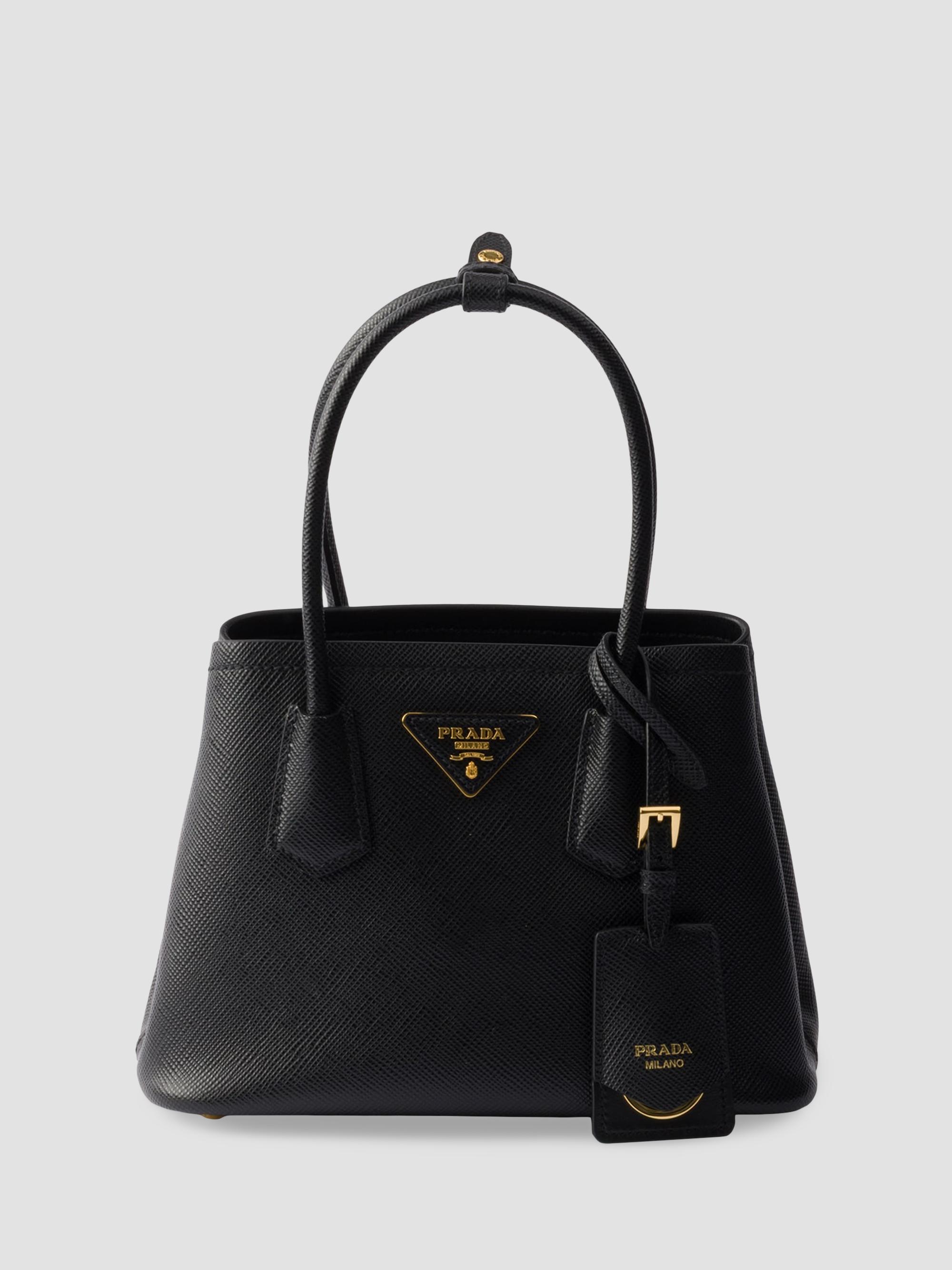 Prada Women's Double Saffiano Leather Top Handle Bag - Black