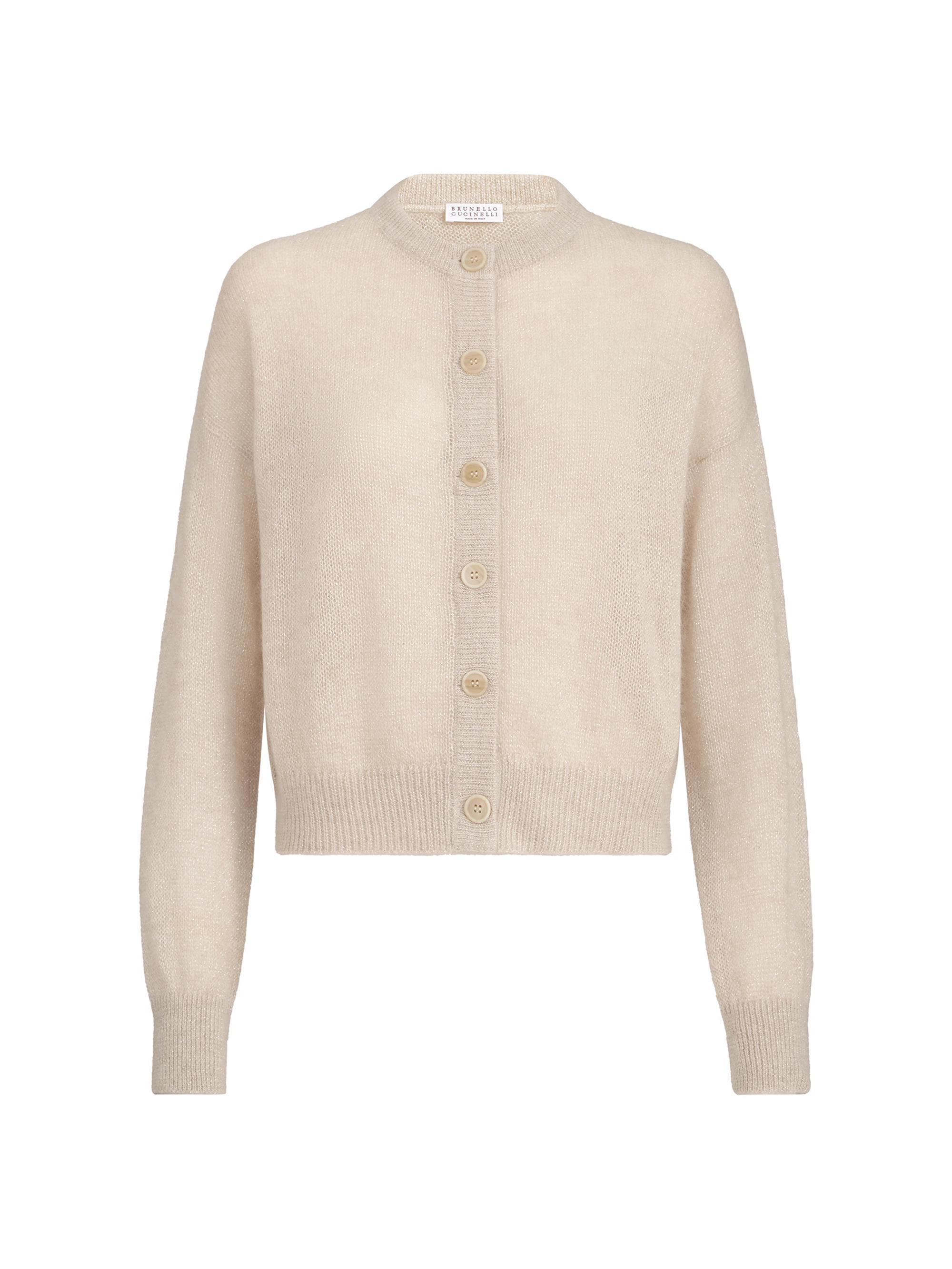 Brunello Cucinelli Women's Sparkling Mohair and Wool Cardigan with Monili - | Thumbnail 7