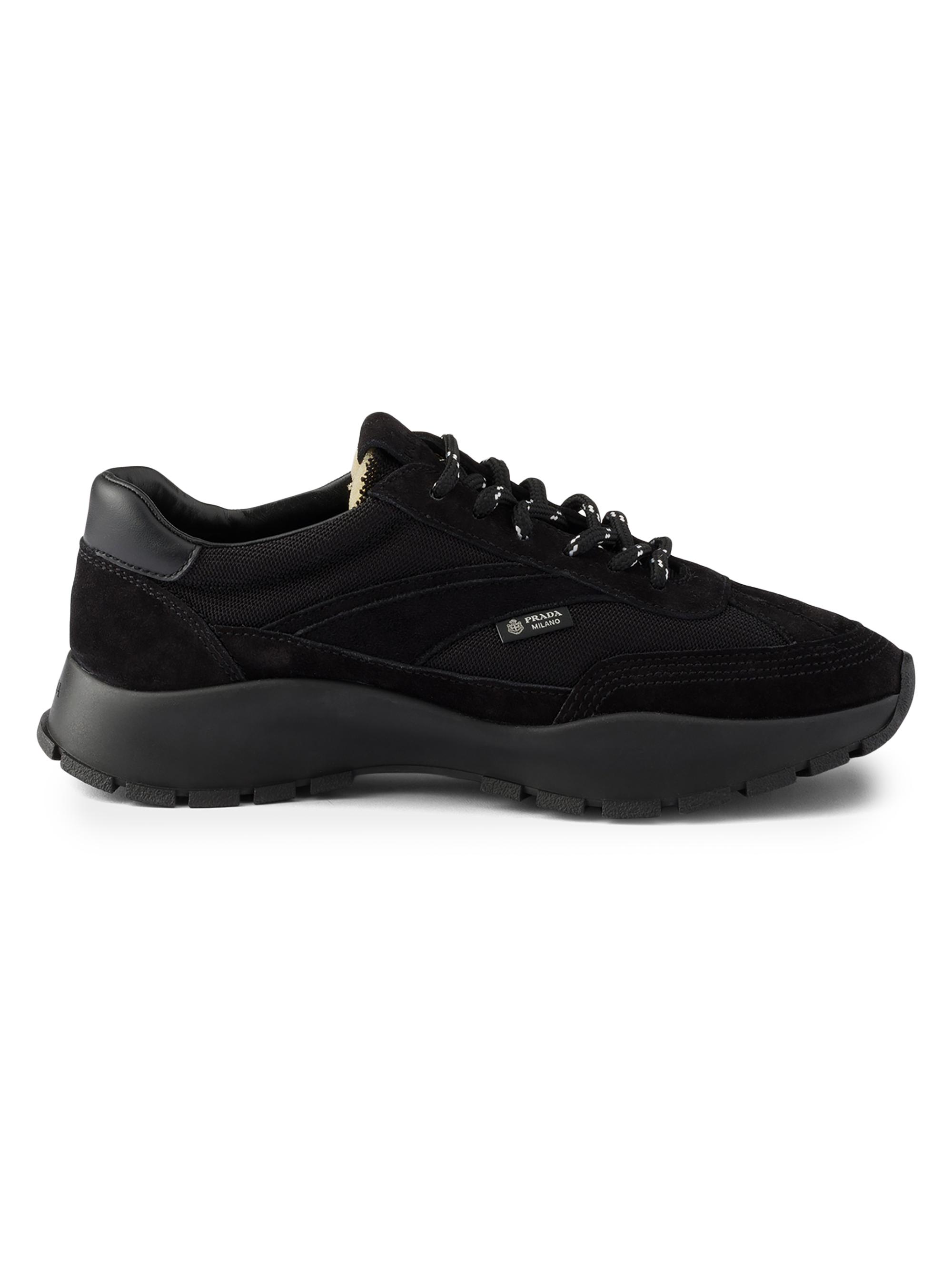 Prada Women's Mesh Fabric and Suede Sneakers - Brown
