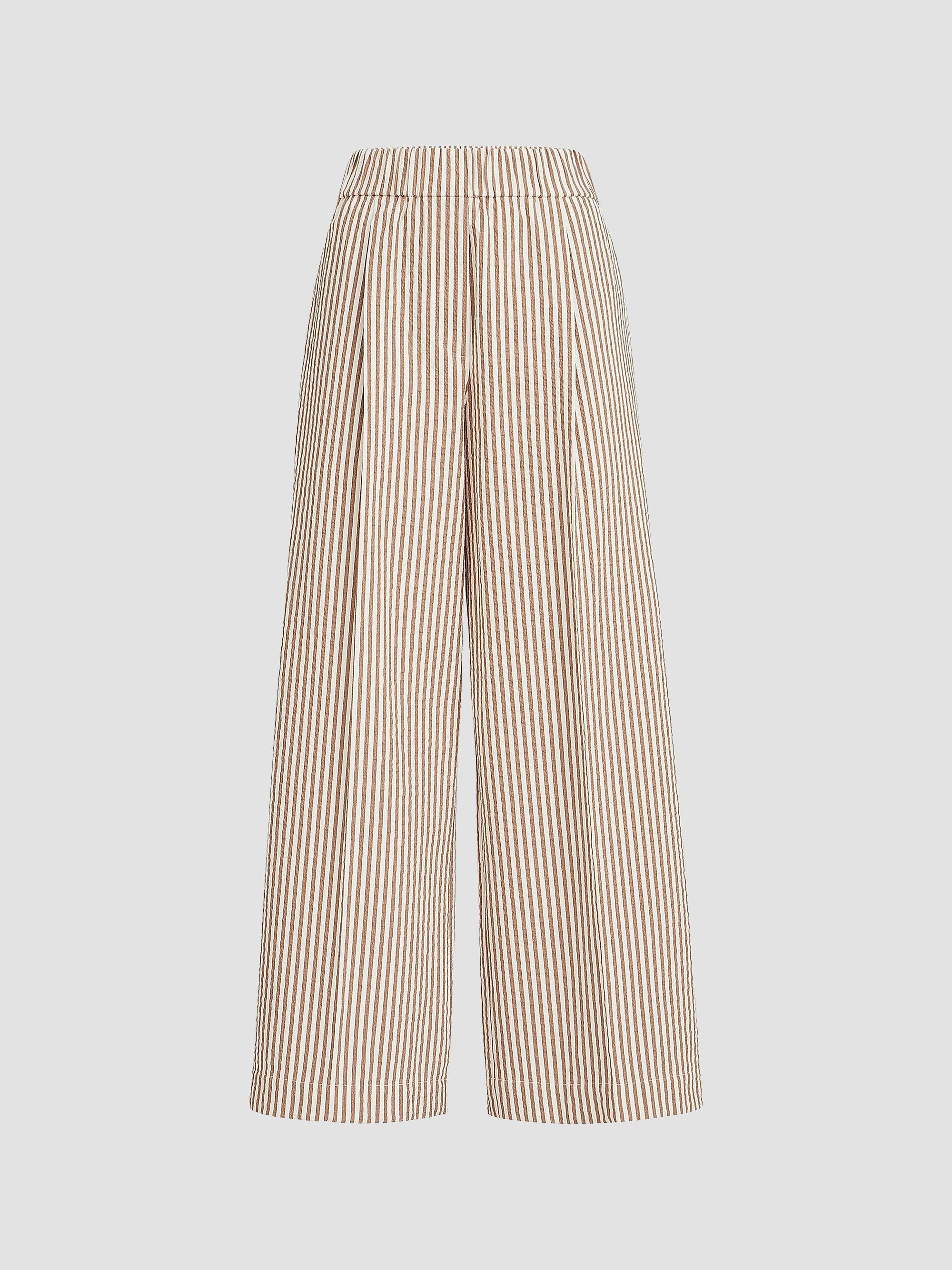 Brunello Cucinelli Techno Cotton Striped Seersucker Baggy Track