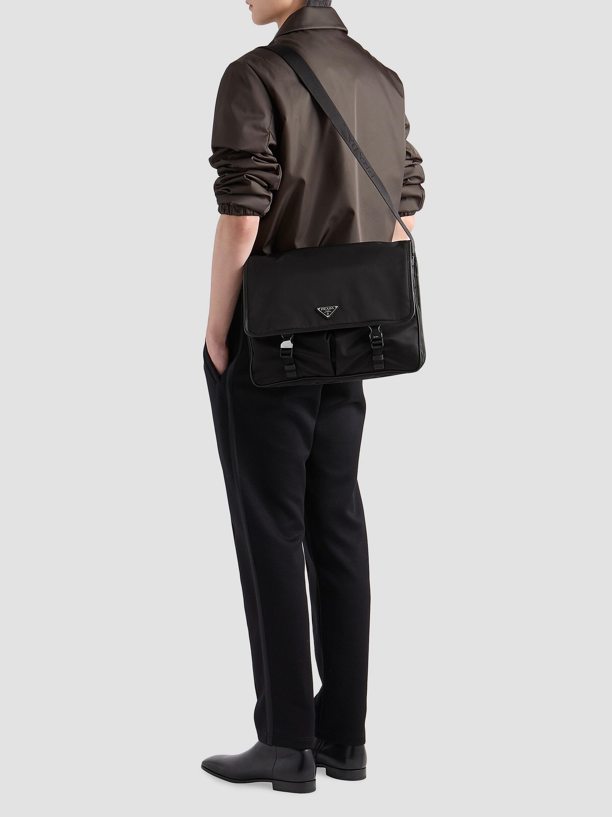 Prada Men's Re-Nylon and Saffiano Leather Shoulder Bag - Black | Thumbnail 2