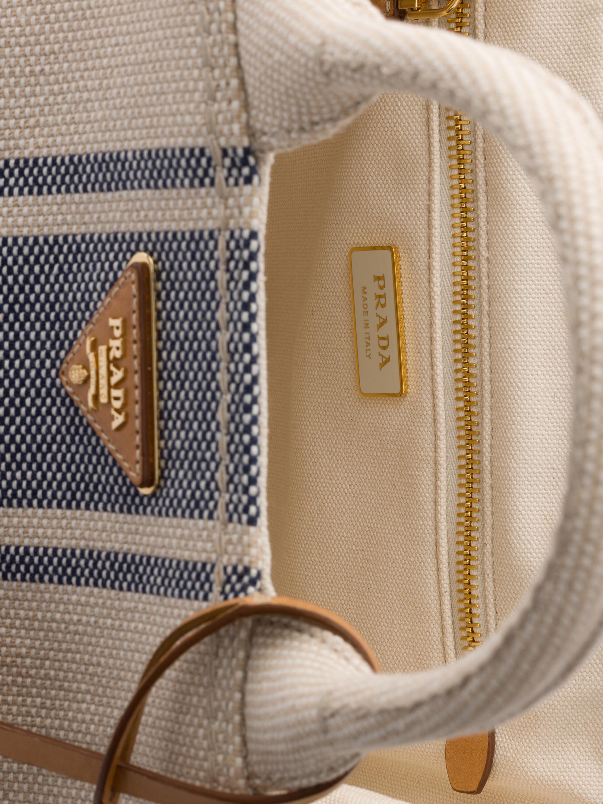 Prada Jardinière Small Cotton Canvas Top Handle Bag | Saks Fifth
