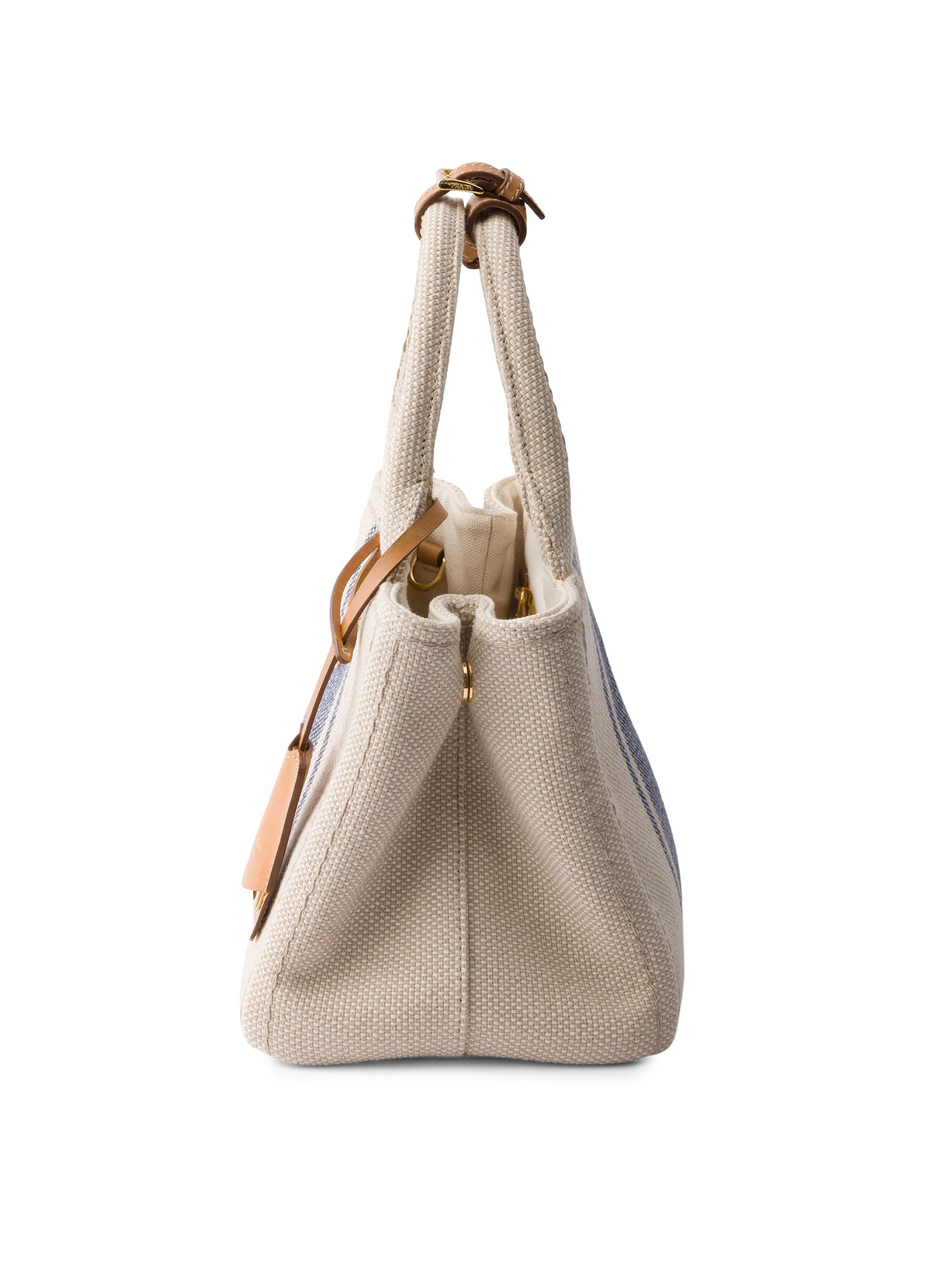 Prada Jardinière Small Cotton Canvas Top Handle Bag | Saks Fifth