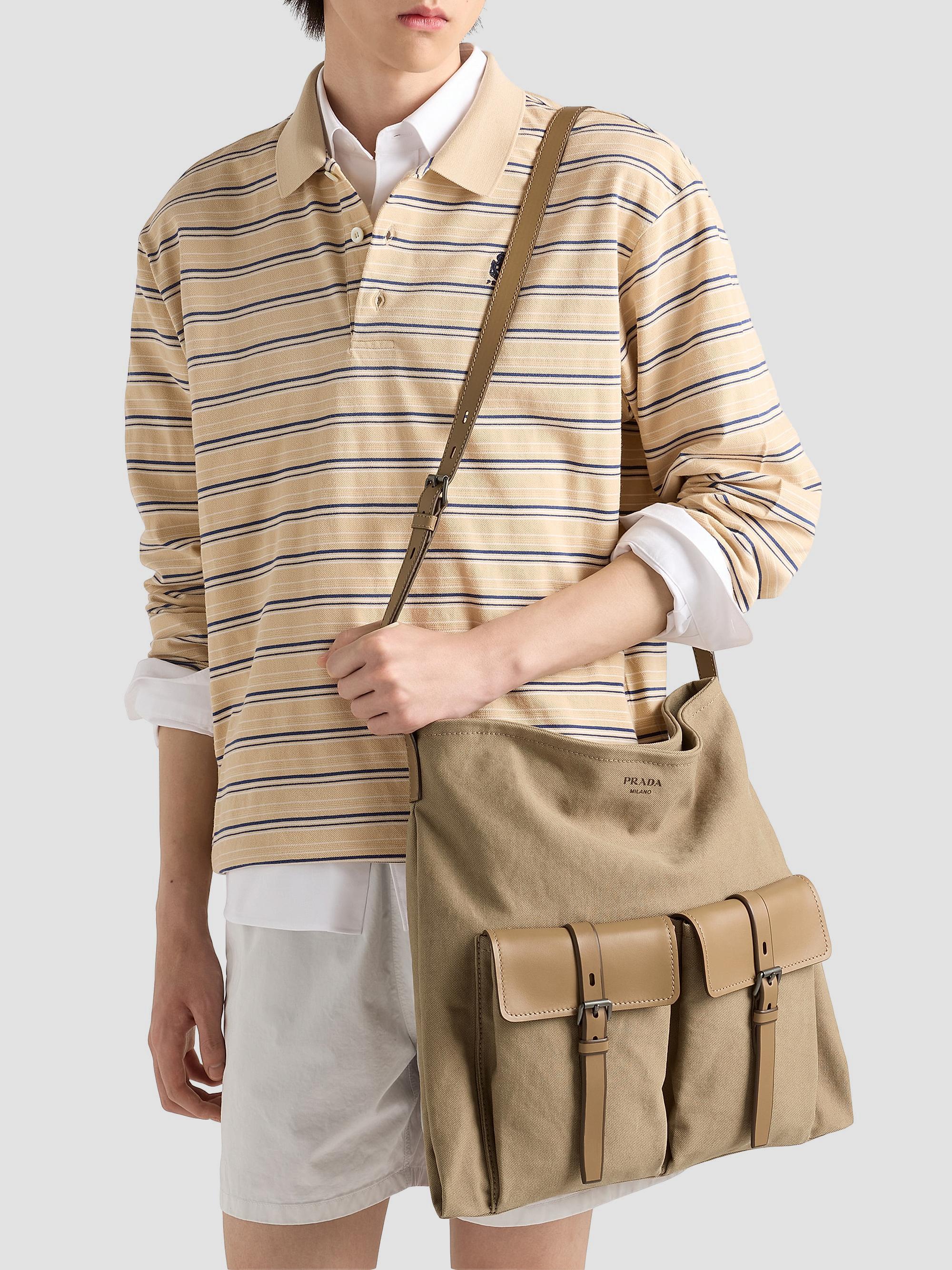 Prada Route Canvas and Leather Shoulder Bag | Saks Fifth Avenue