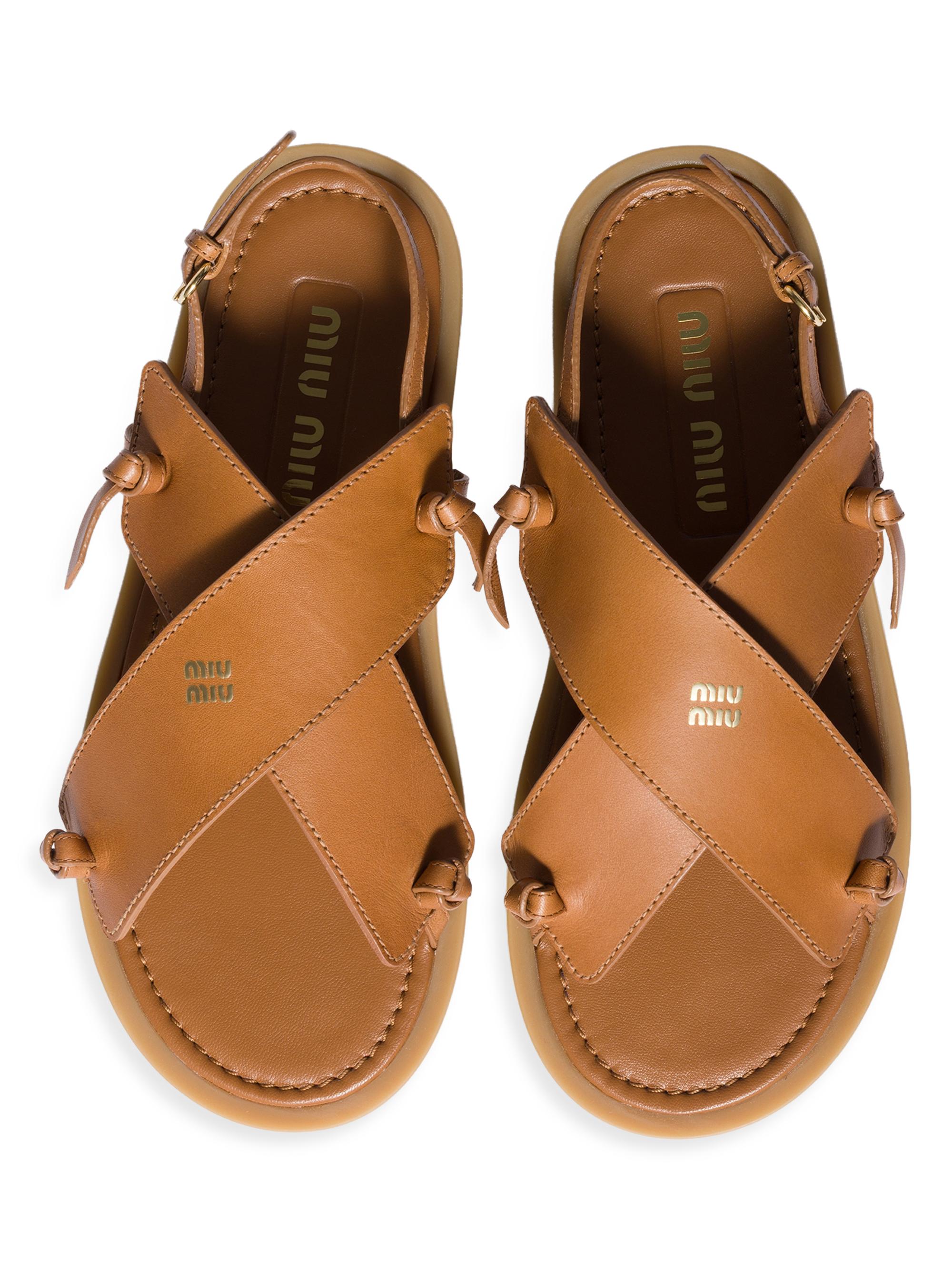 Miu Miu Leather Sandals | Saks Fifth Avenue