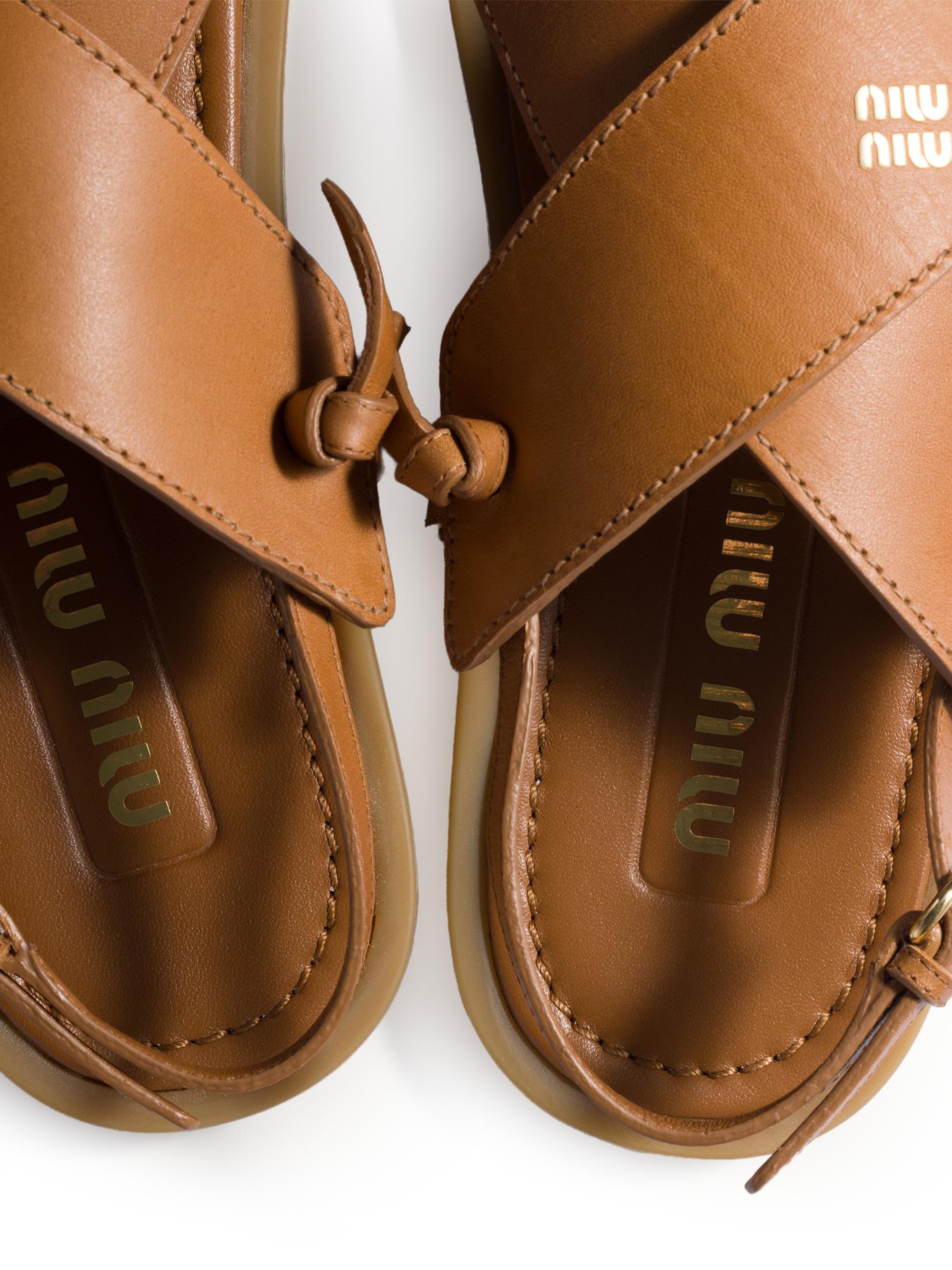 Miu Miu Leather Sandals | Saks Fifth Avenue