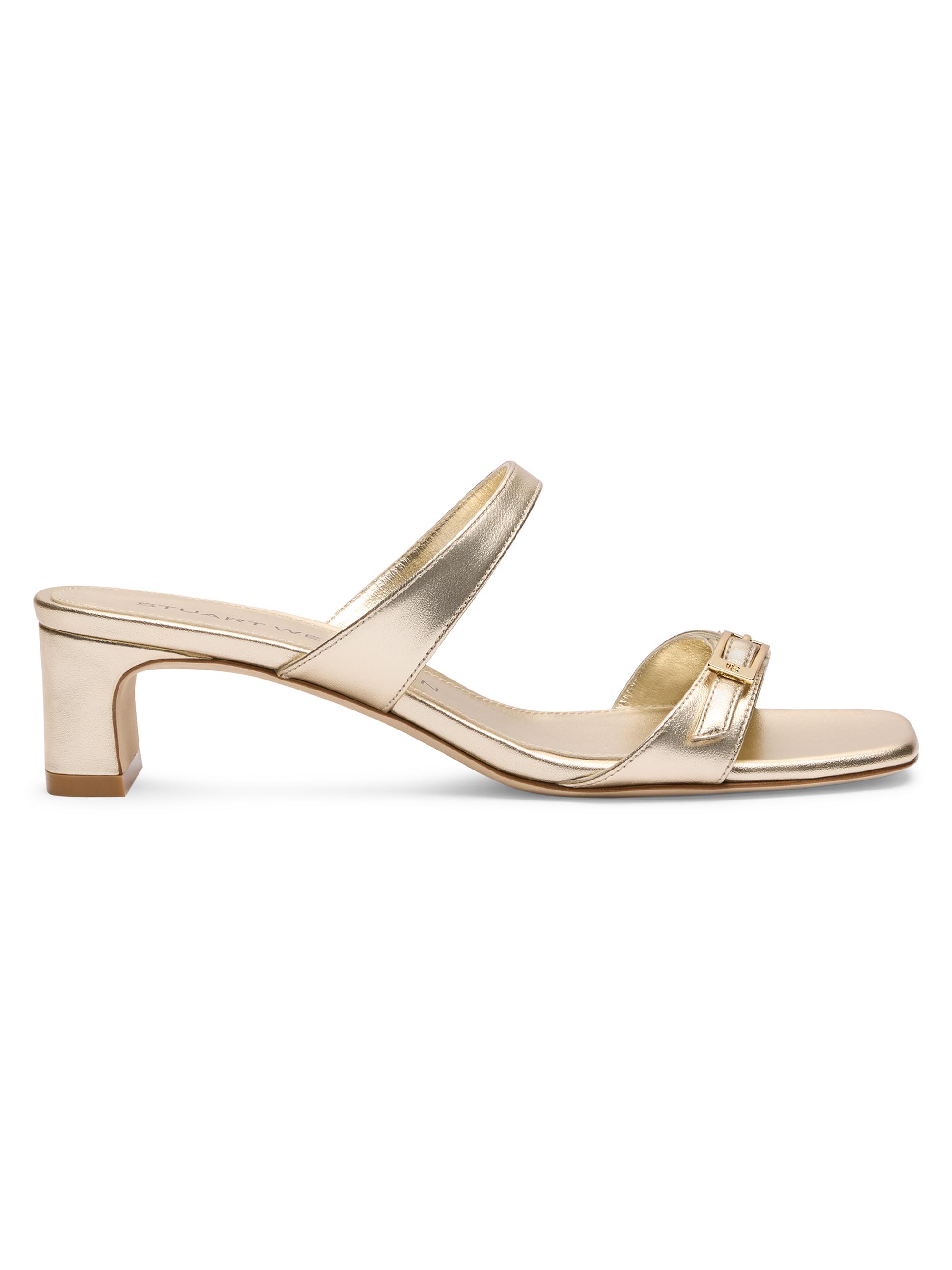Stuart Weitzman Women's Baby Babette Leather Sandals - Light Gold
