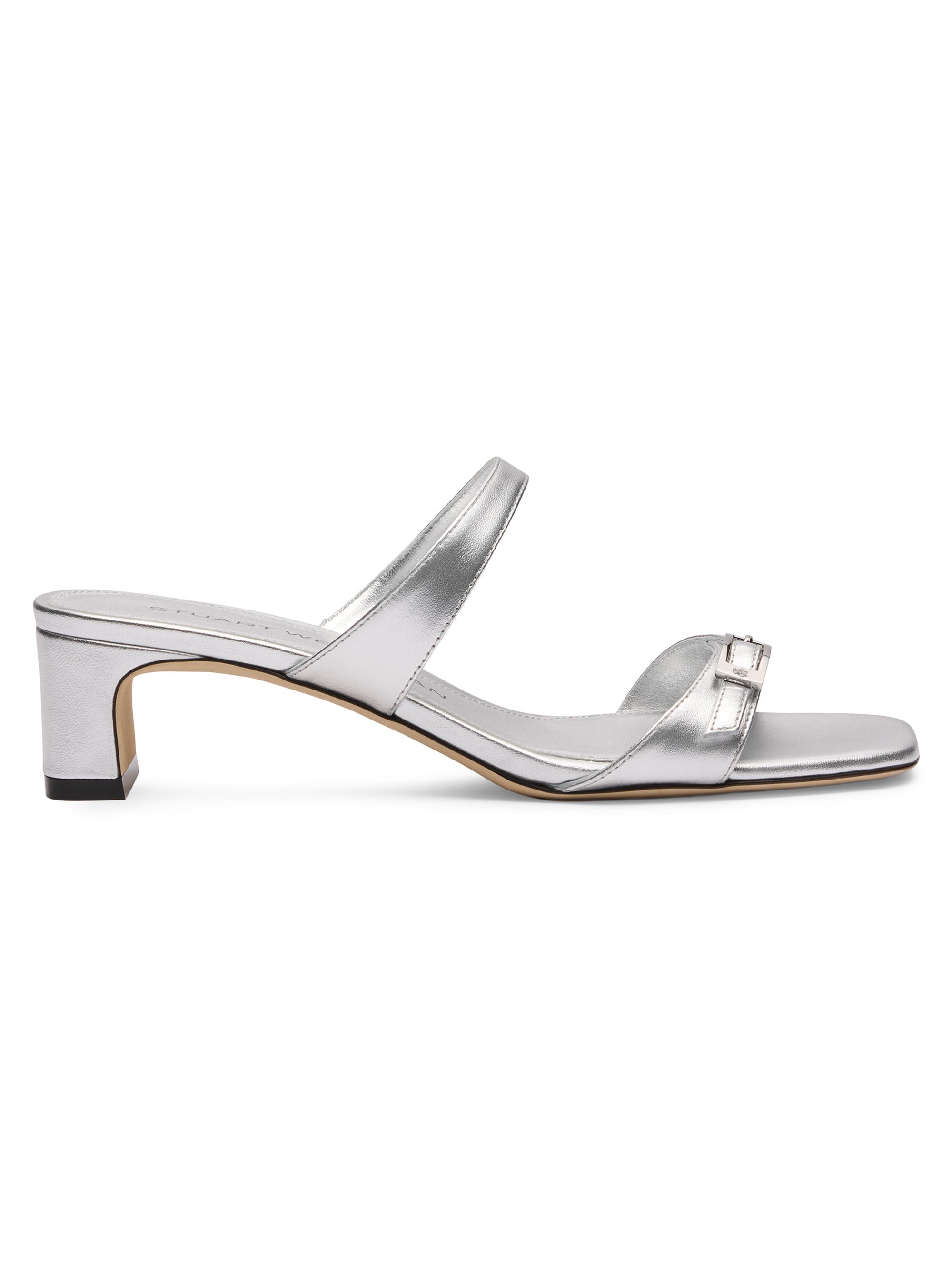 Stuart Weitzman Women's Baby Babette Leather Sandals - Silver