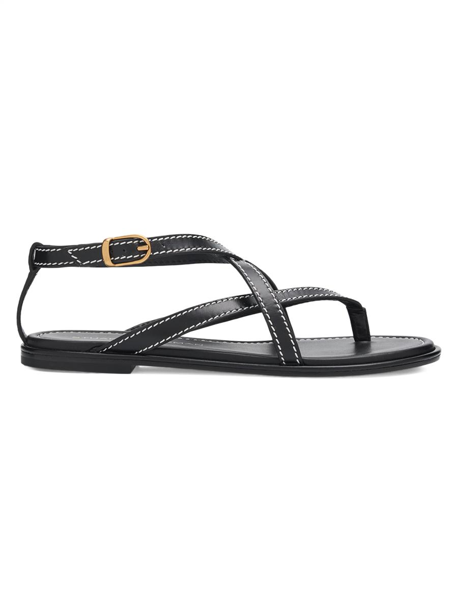 Stuart Weitzman Women's Park Leather Sandals In Black