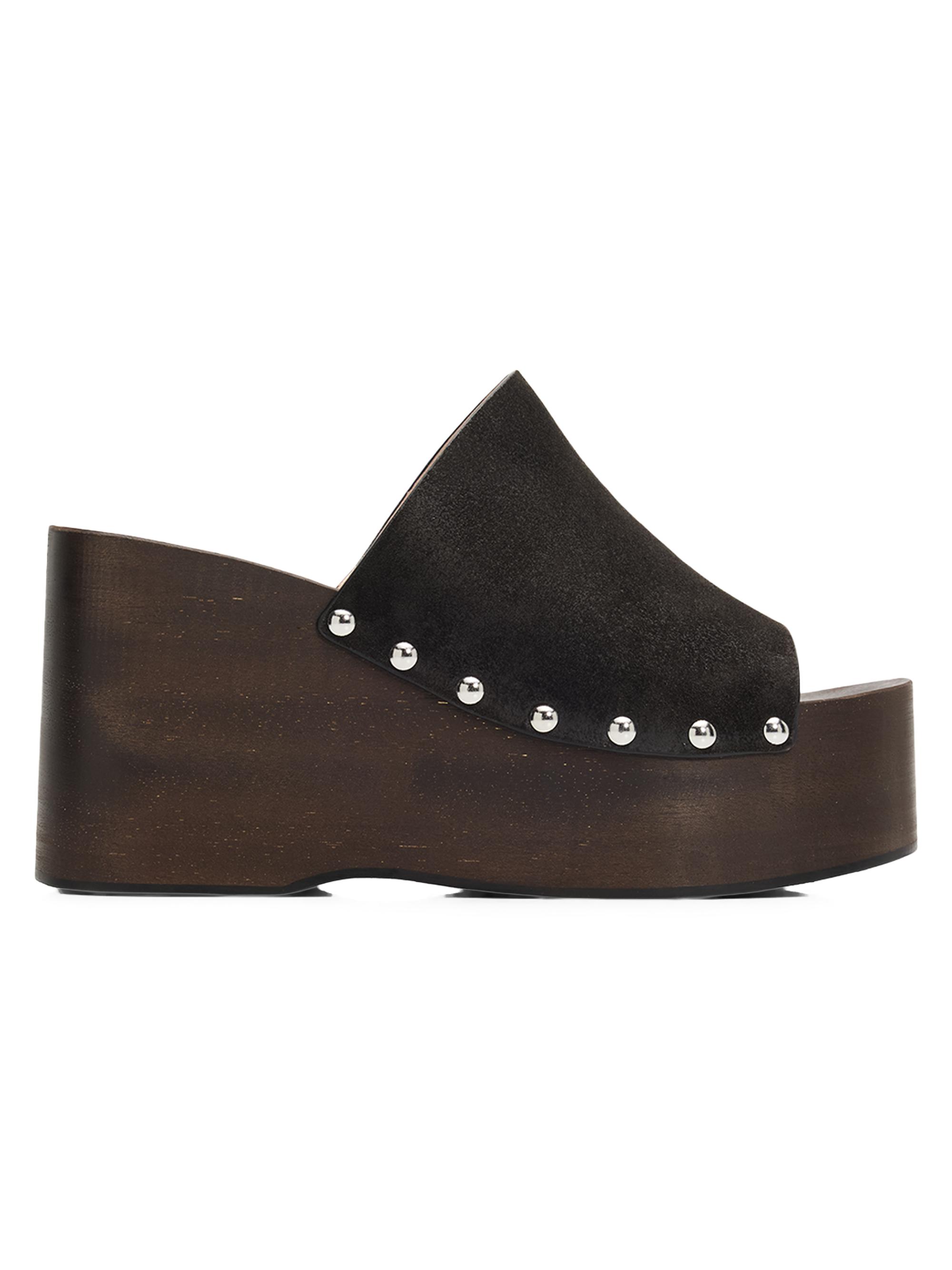 Stuart Weitzman Women's Kate 100MM Studded Suede Clogs - Doe