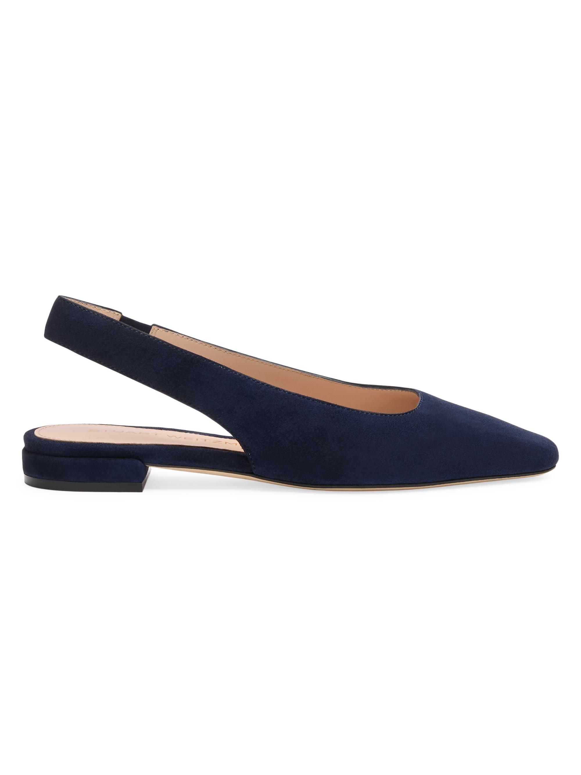 Stuart Weitzman Women's Stassi Suede Slingback Flats - Nice Blue | Thumbnail 4