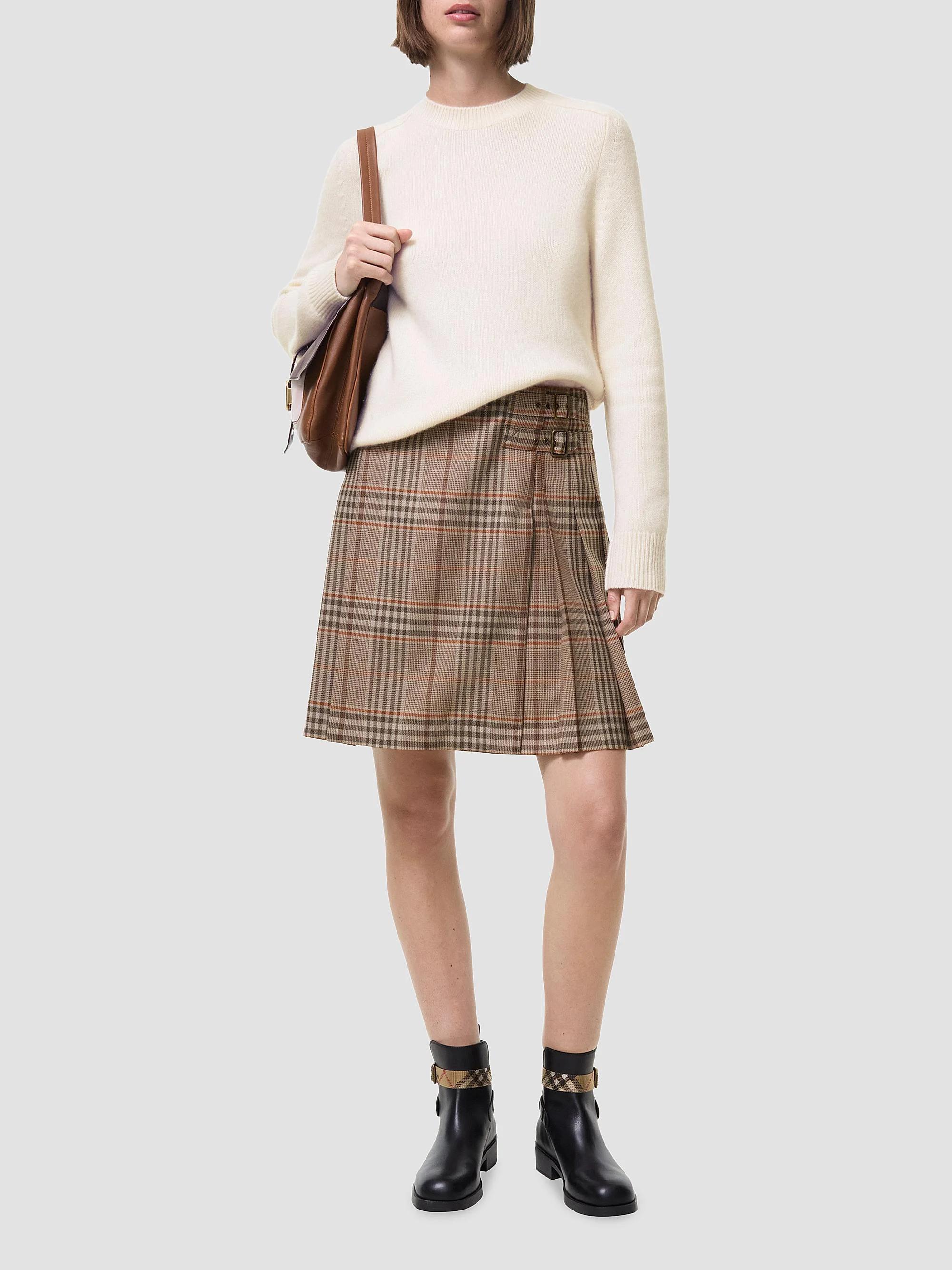 Burberry Odessa Check Wool Mini Skirt | Saks Fifth Avenue