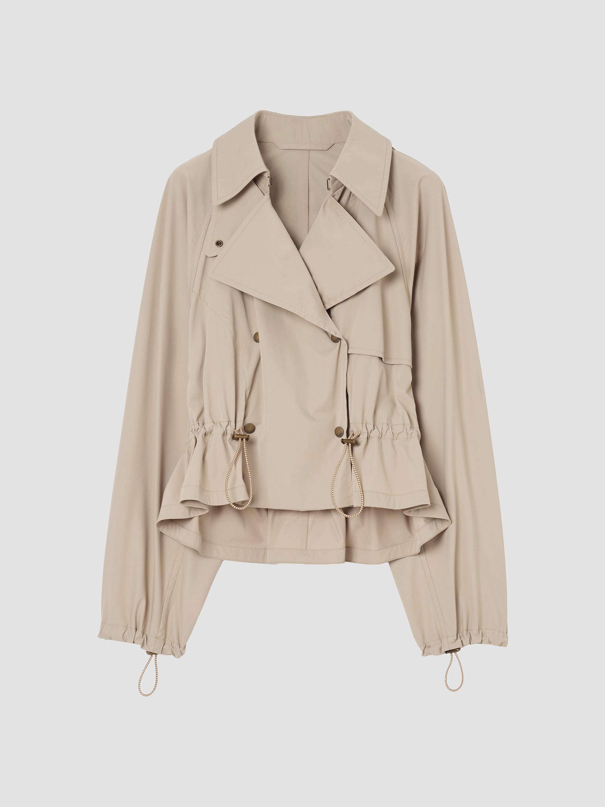 Burberry Women's Rosewin Stretch-Nylon Double-Breasted Jacket - Saltmarsh Beige | Thumbnail 5