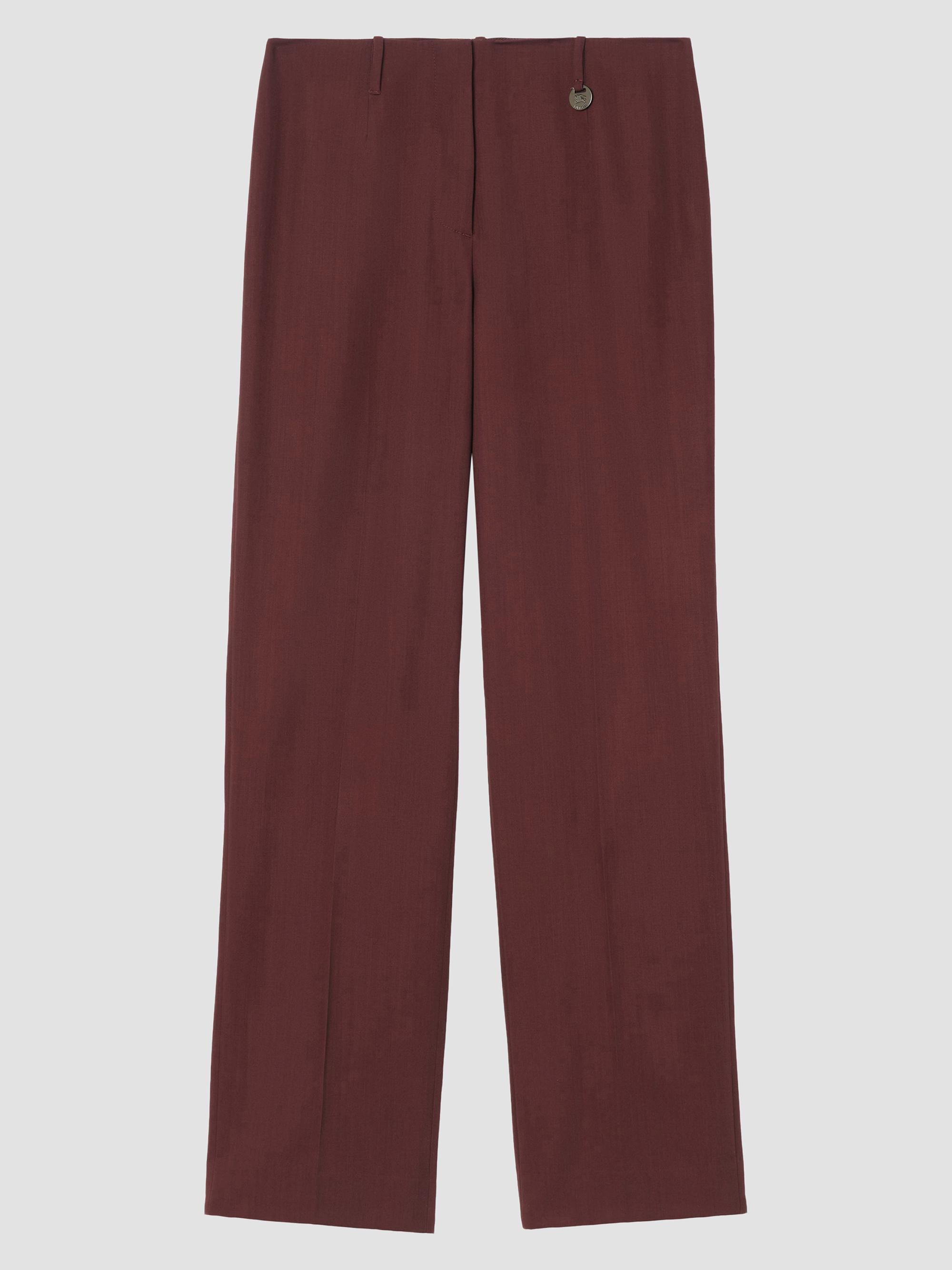 Burberry Women's Wool Tailored Trousers - Vineyard Red | Thumbnail 4