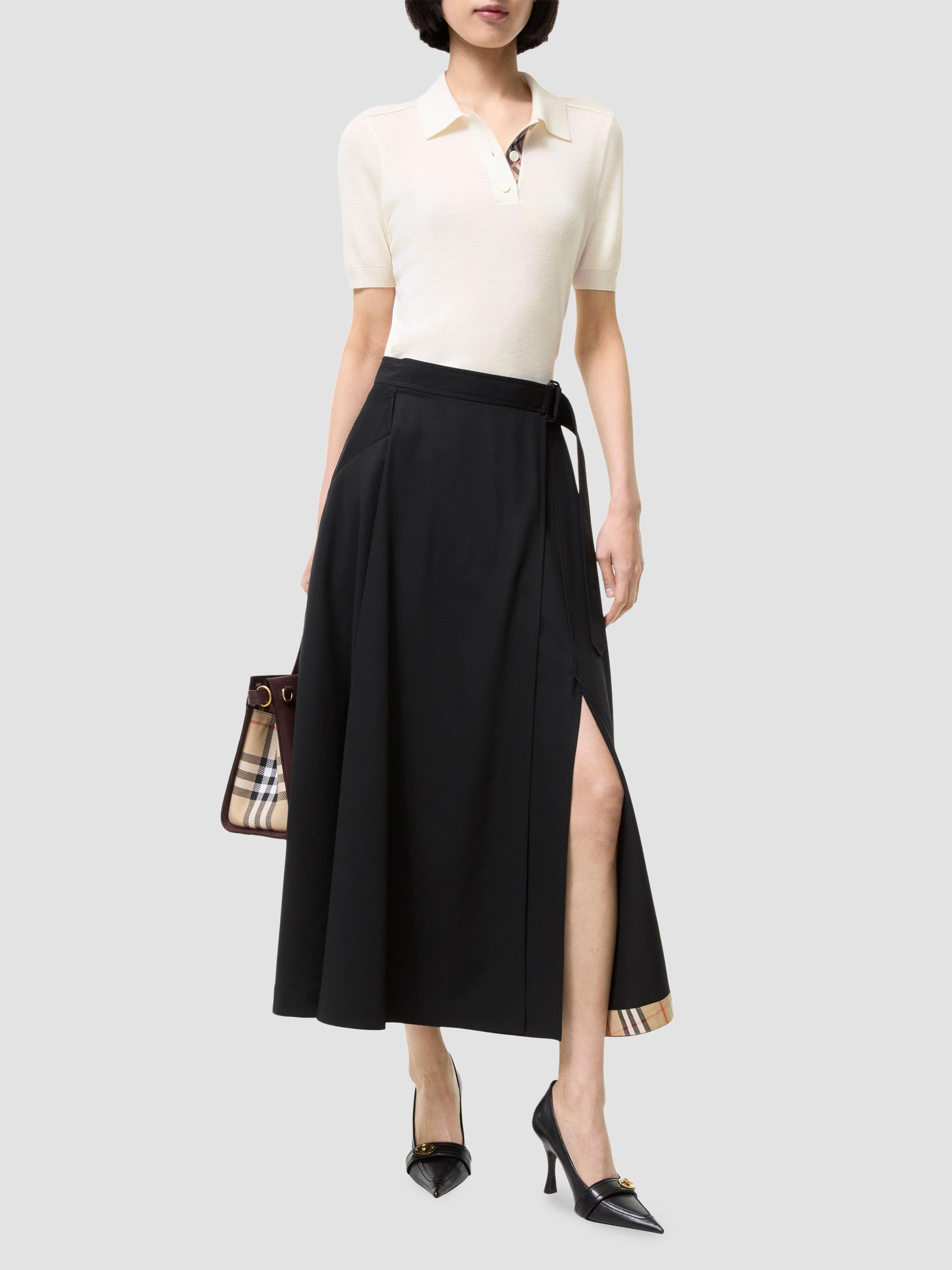 パンツ S'YTE Tencel Burberry Skirt Layer Pants Burberry Belina Belted Wool Twill Midi Skirt | Saks Fifth Avenue