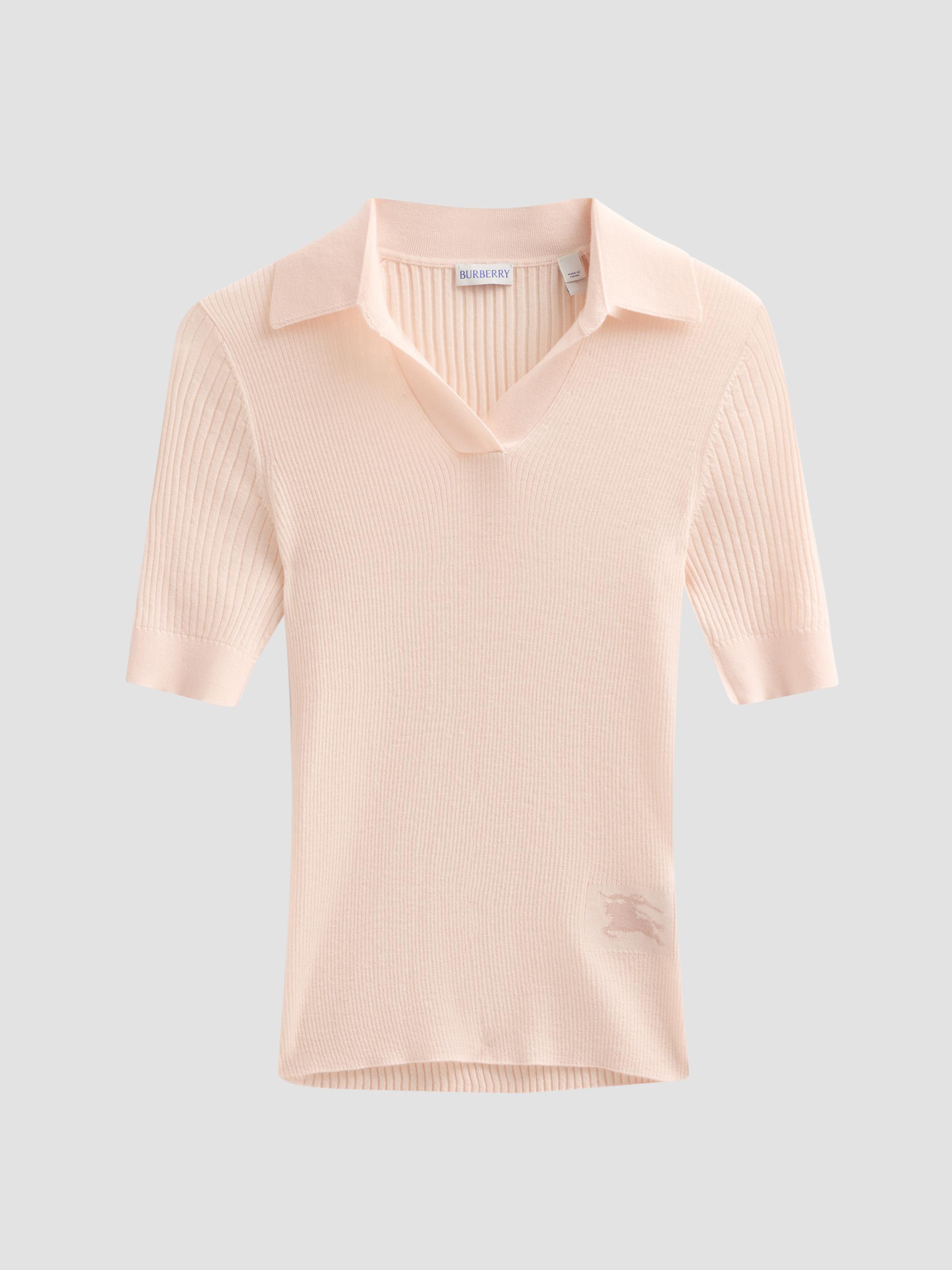 Burberry Women's Rain Cashmere Polo Shirt - Compact Pink - Women's Clothing