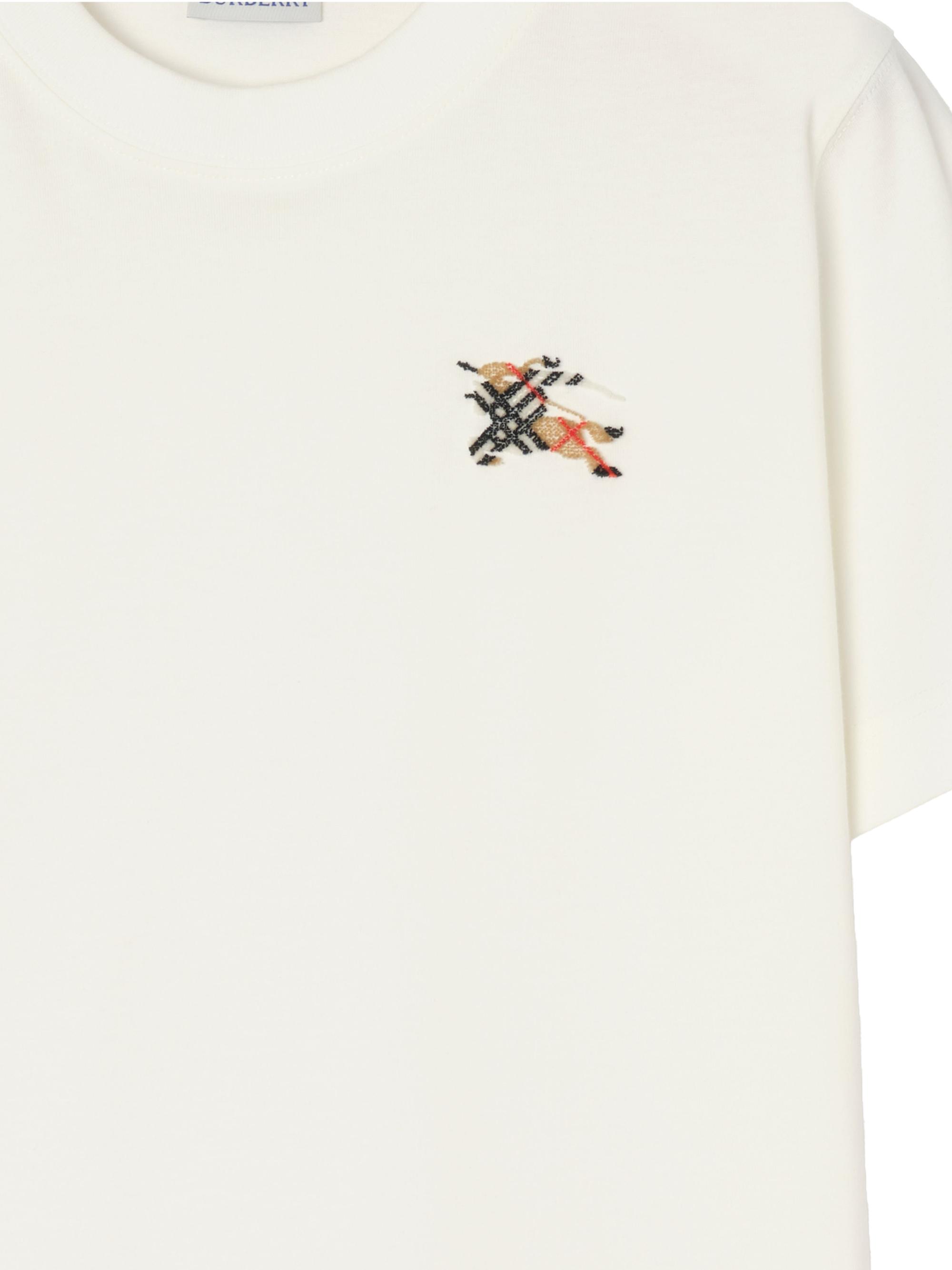 Burberry Women's Frankie EKD Check Cotton T-Shirt - Chalk | Thumbnail 2