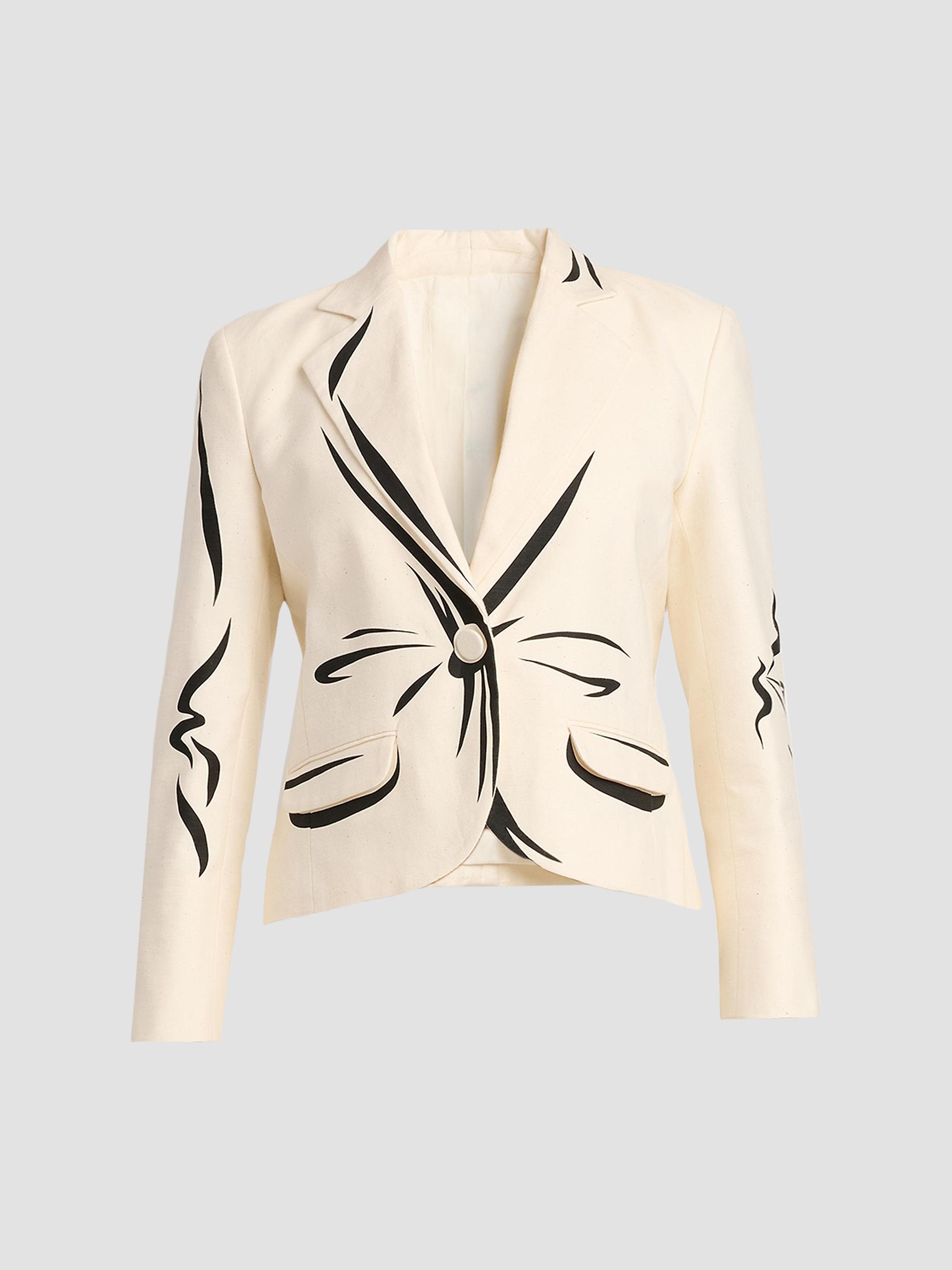 Moschino Women's Trompe-L'oeil Tailored Cotton Jacket - Multi White | Thumbnail 6