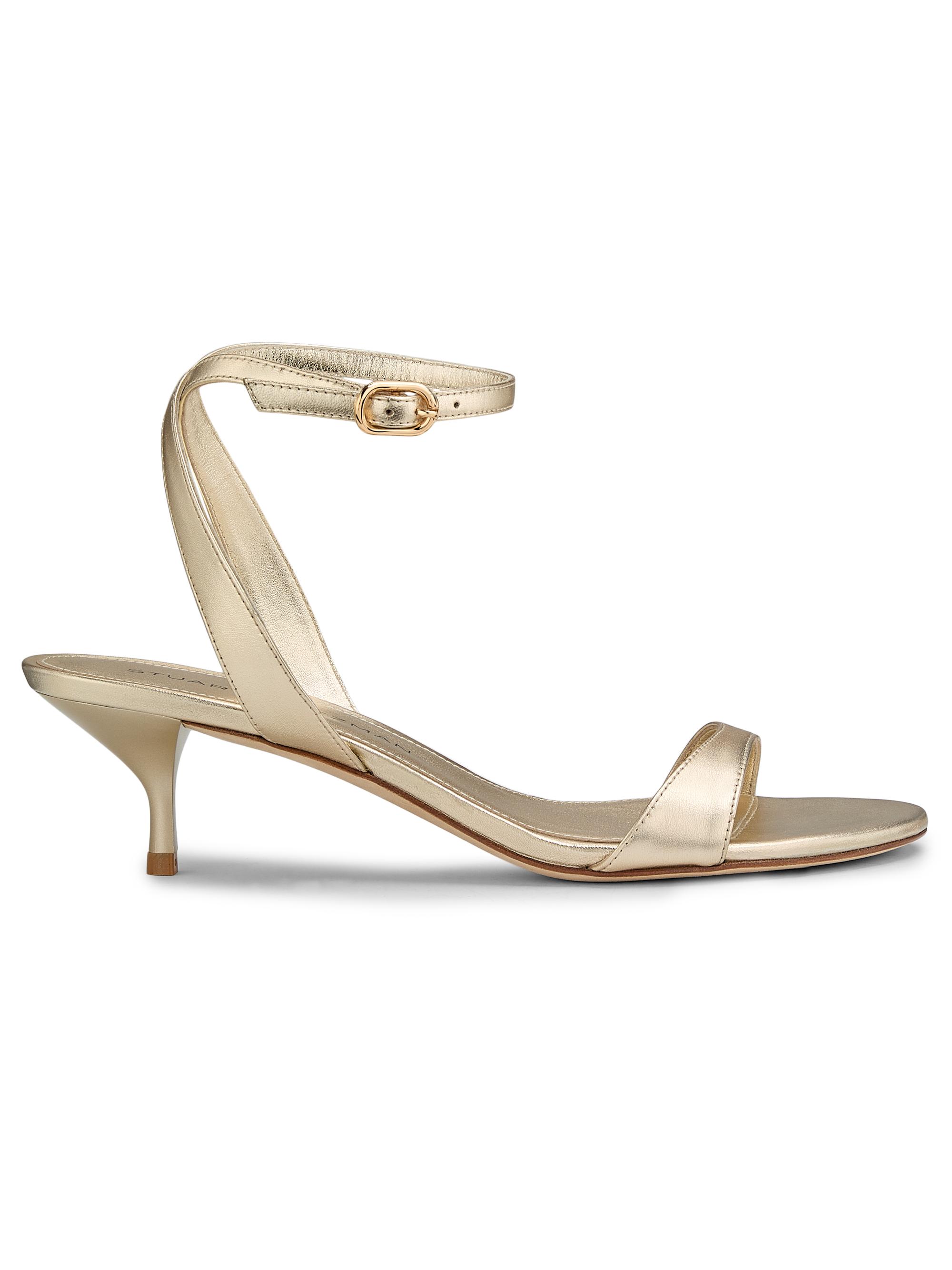 Stuart Weitzman Women's Kellie 50MM Leather Sandals - Light Gold