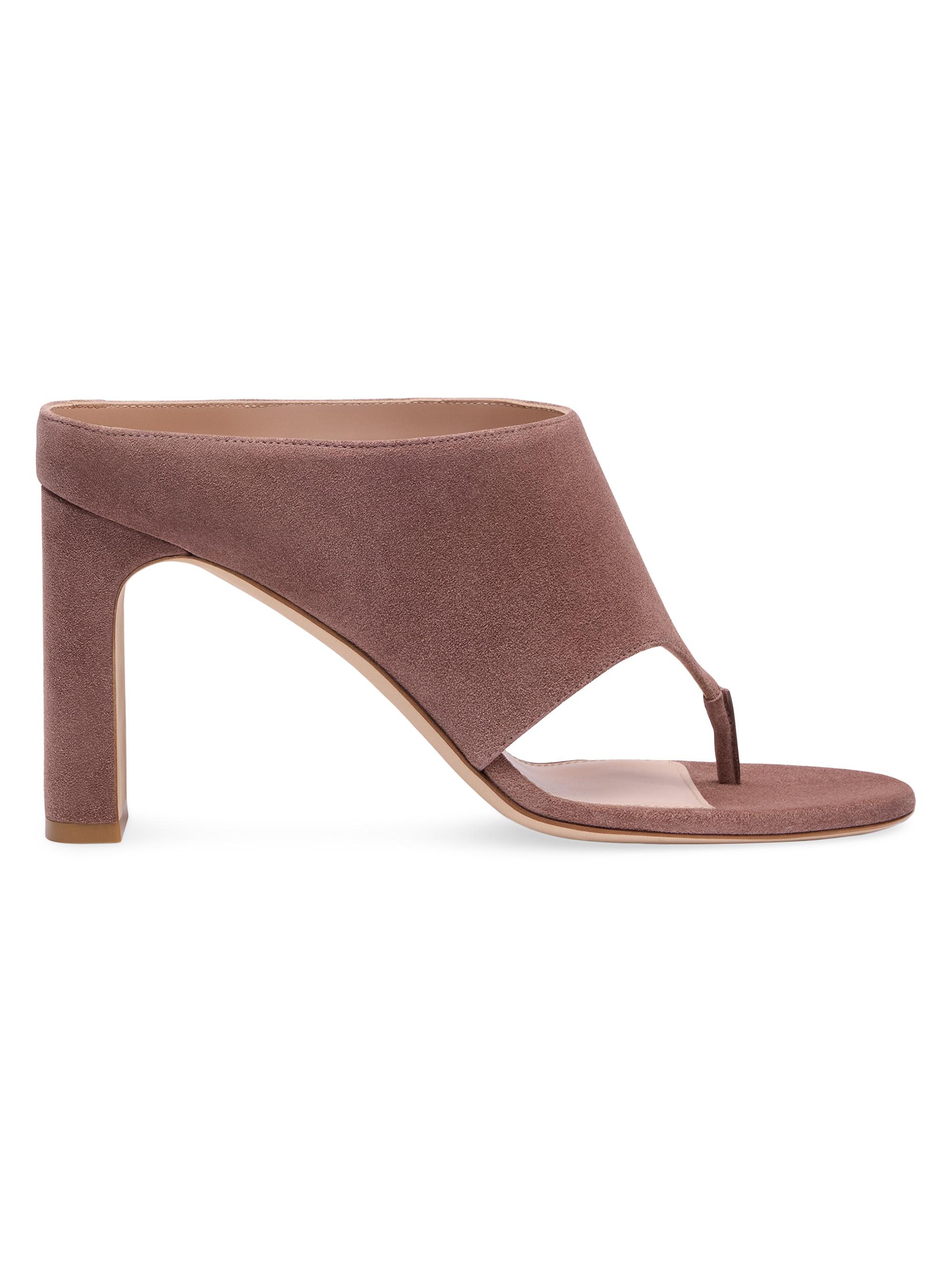 Stuart Weitzman Women's Babette 85MM Suede Sandals - Almost Mauve