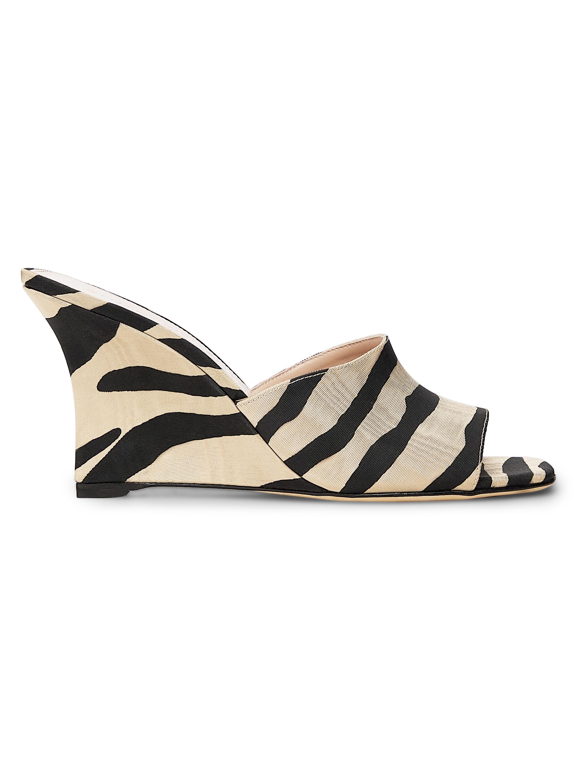 Stuart Weitzman Women's Vinnie 85MM Zebra-Print Mules - Cream Smoke