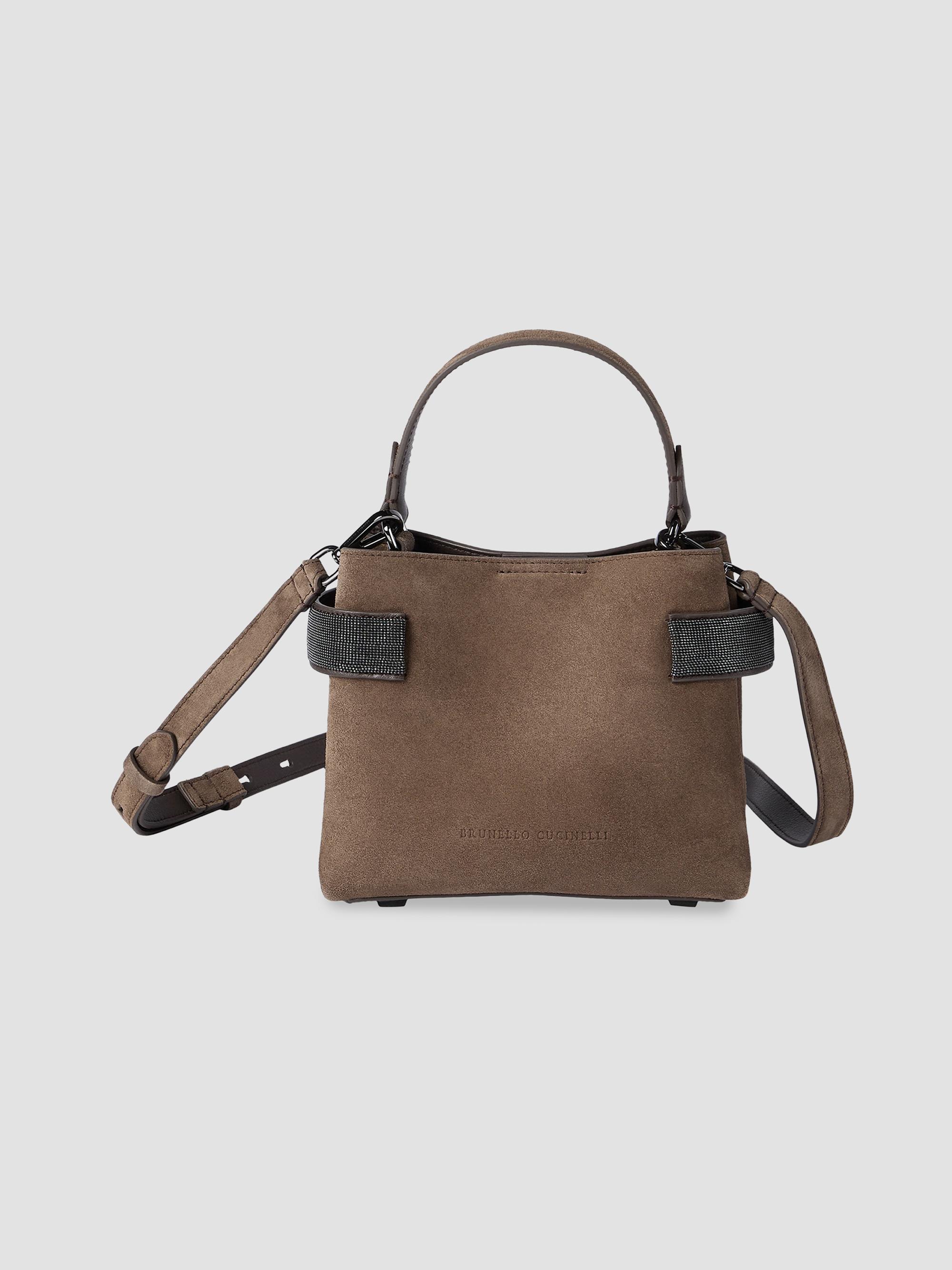 Brunello Cucinelli Essence Small Top Handle Bag in Suede with