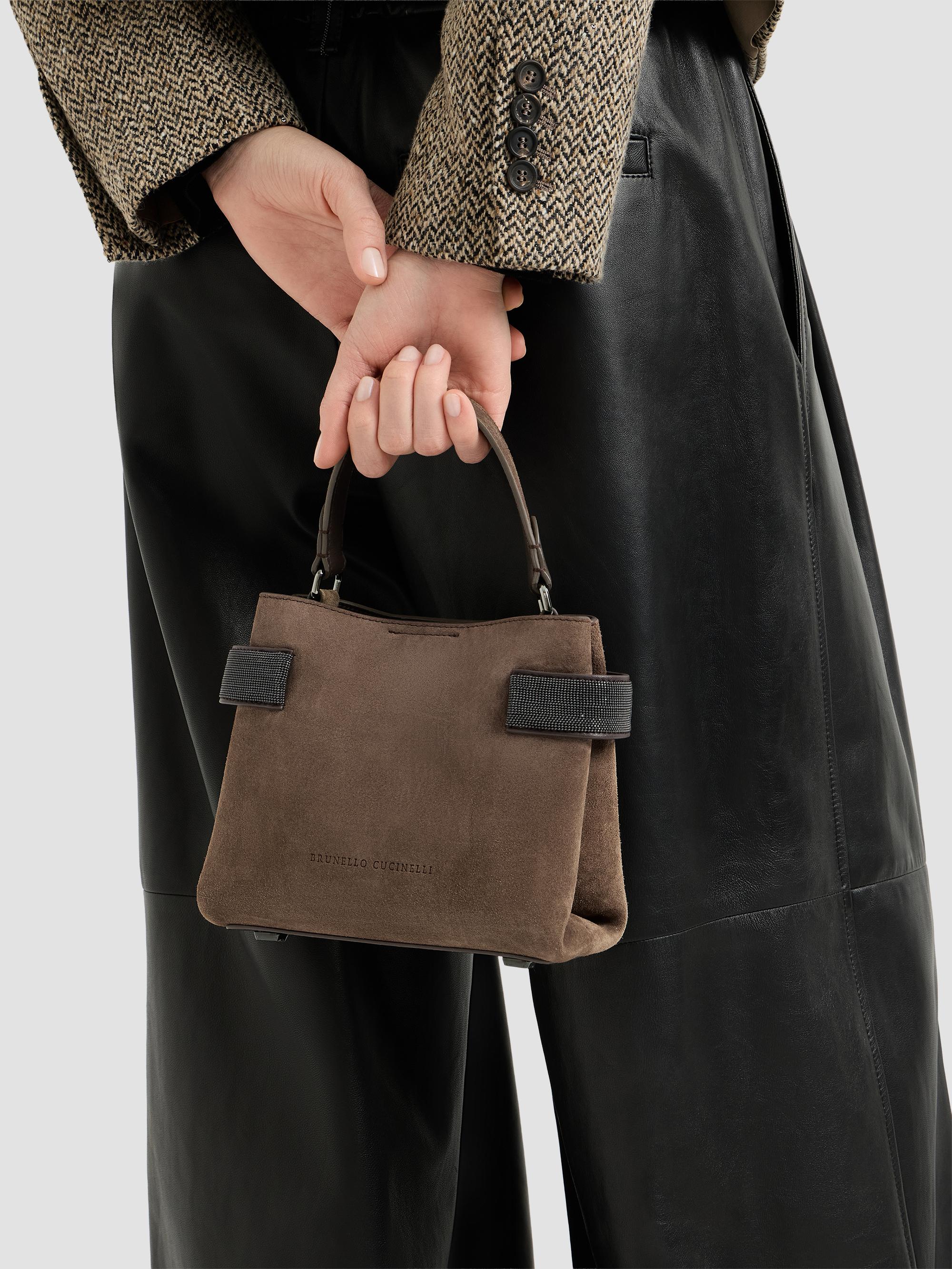 Brunello Cucinelli Essence Small Top Handle Bag in Suede with