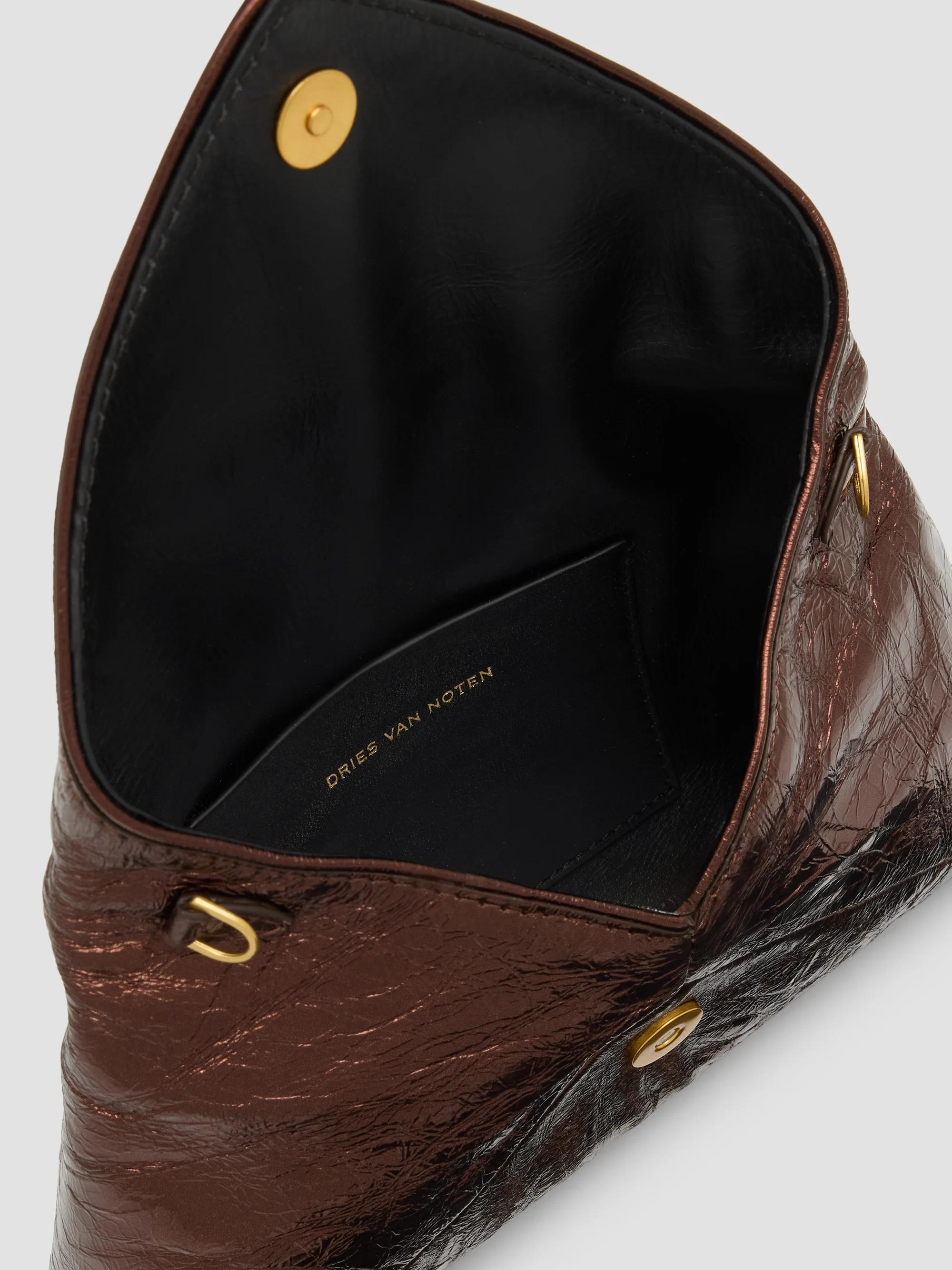Dries Van Noten Small Crinkled Leather Envelope Bag | Saks Fifth