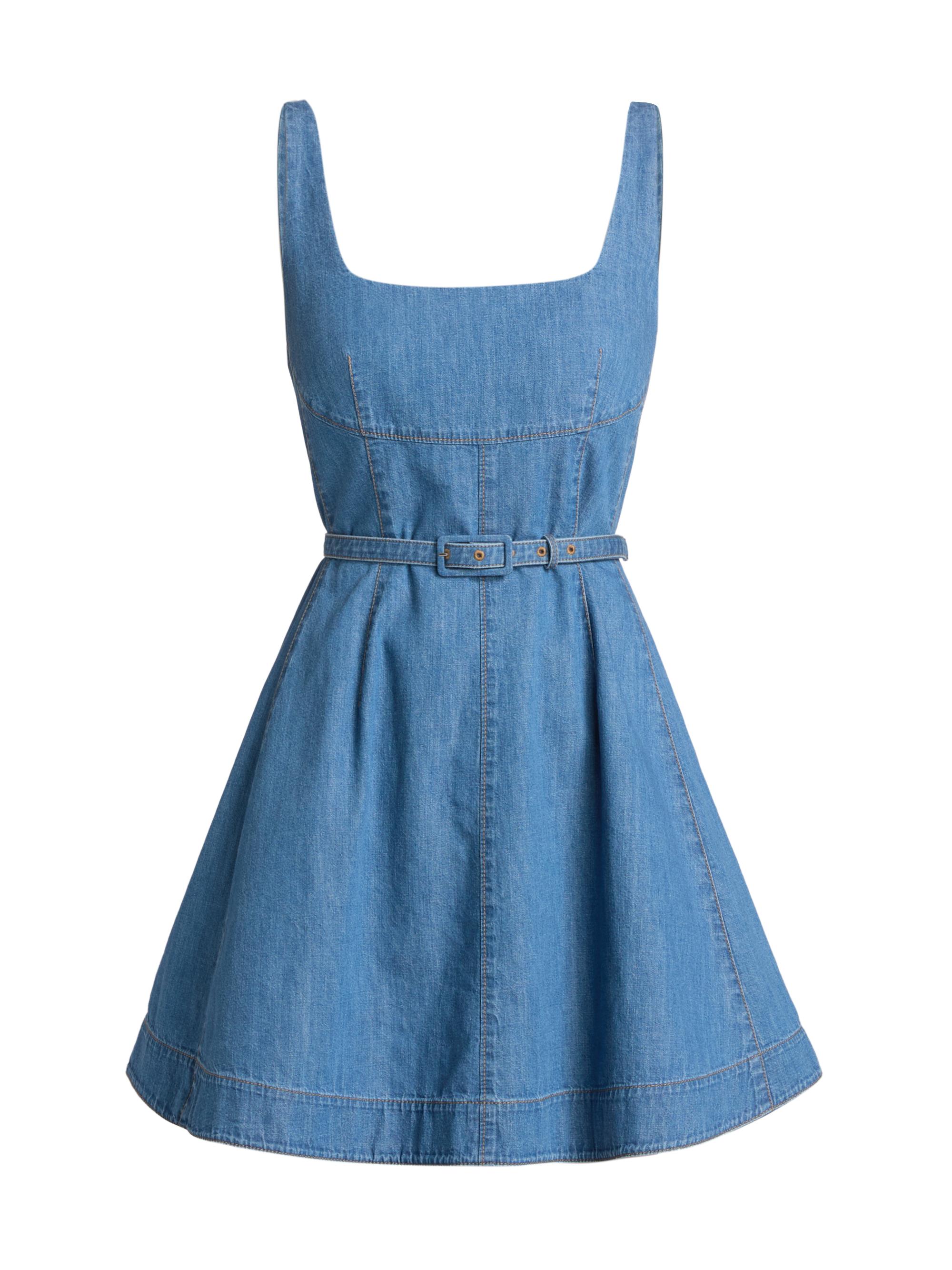 Tanya Taylor Women's Paige Belted Denim Minidress - Chambray