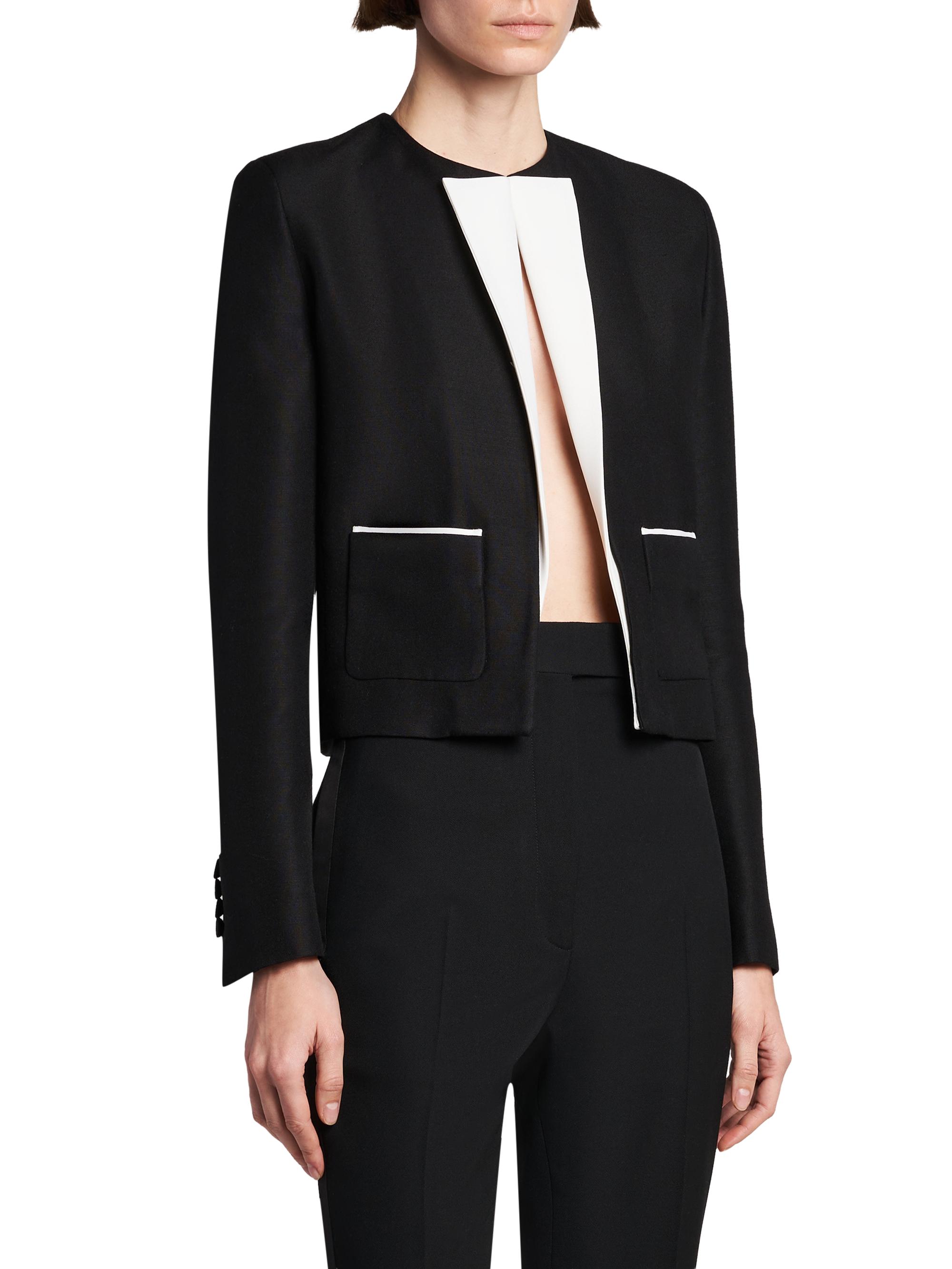TOM FORD Women's Virgin Wool-Silk Jacket - Black | Thumbnail 4