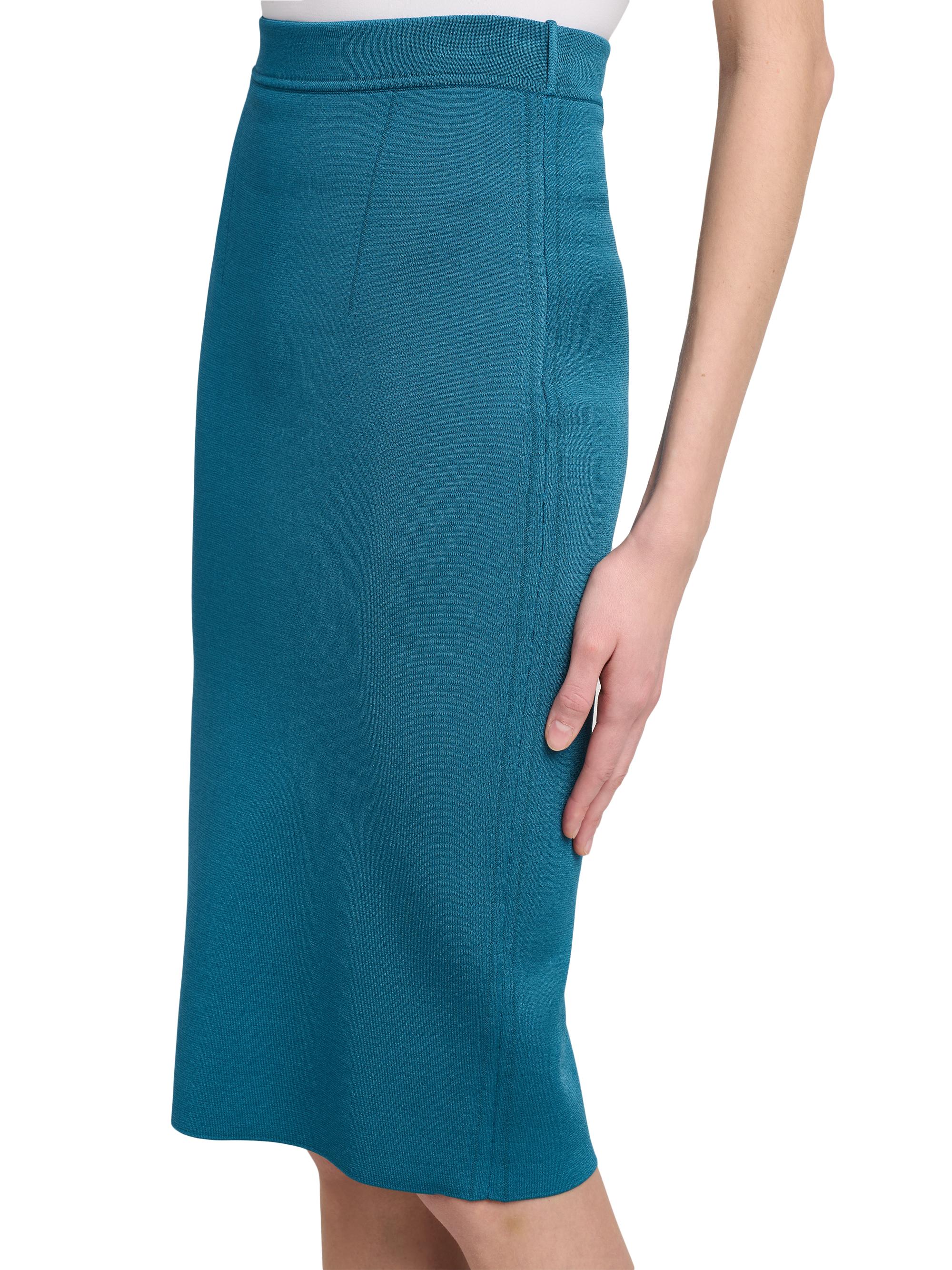 TOM FORD Women's Stretch Knit Knee-Length Skirt - Deep Teal | Thumbnail 6