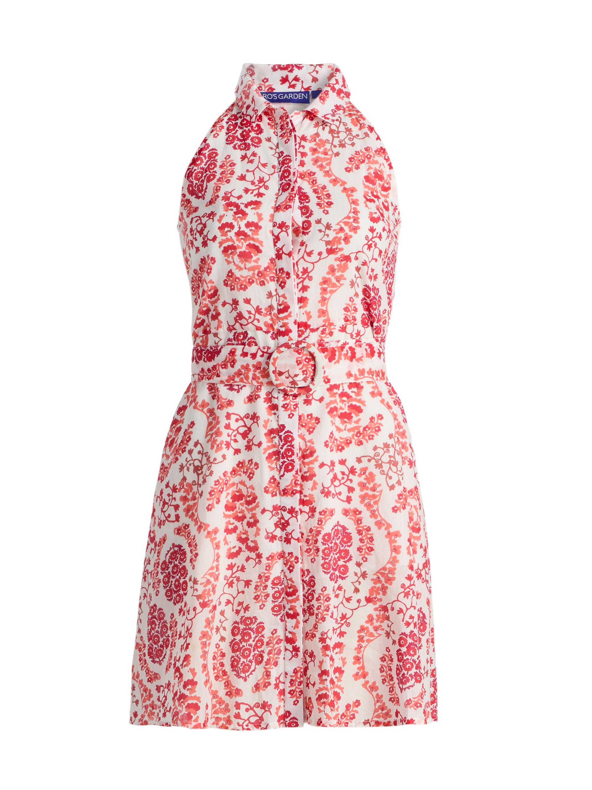 Ro's Garden Women's Regina Floral Cotton Minidress - Red Nilo