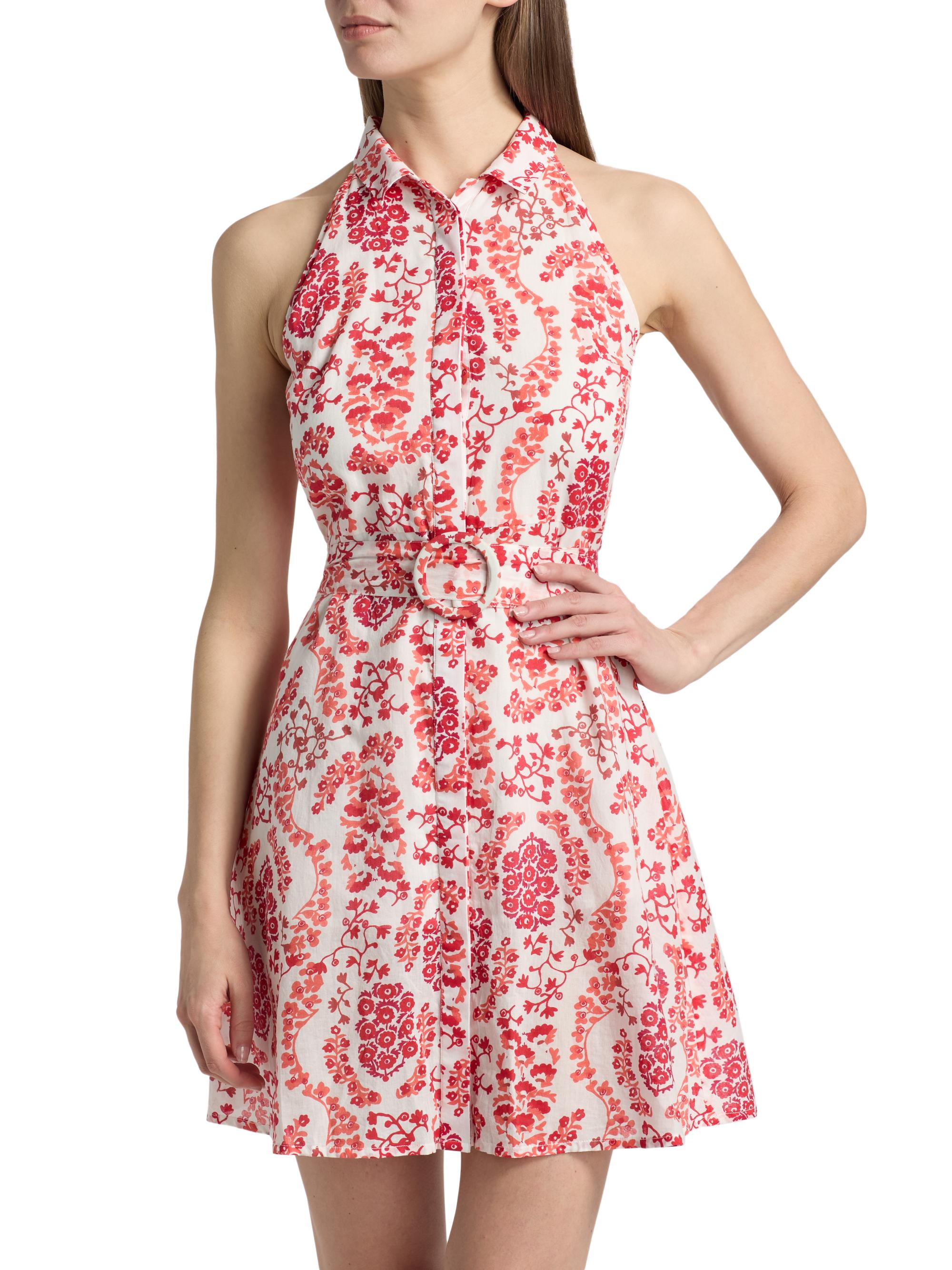 Ro's Garden Women's Regina Floral Cotton Minidress - Red Nilo | Thumbnail 3