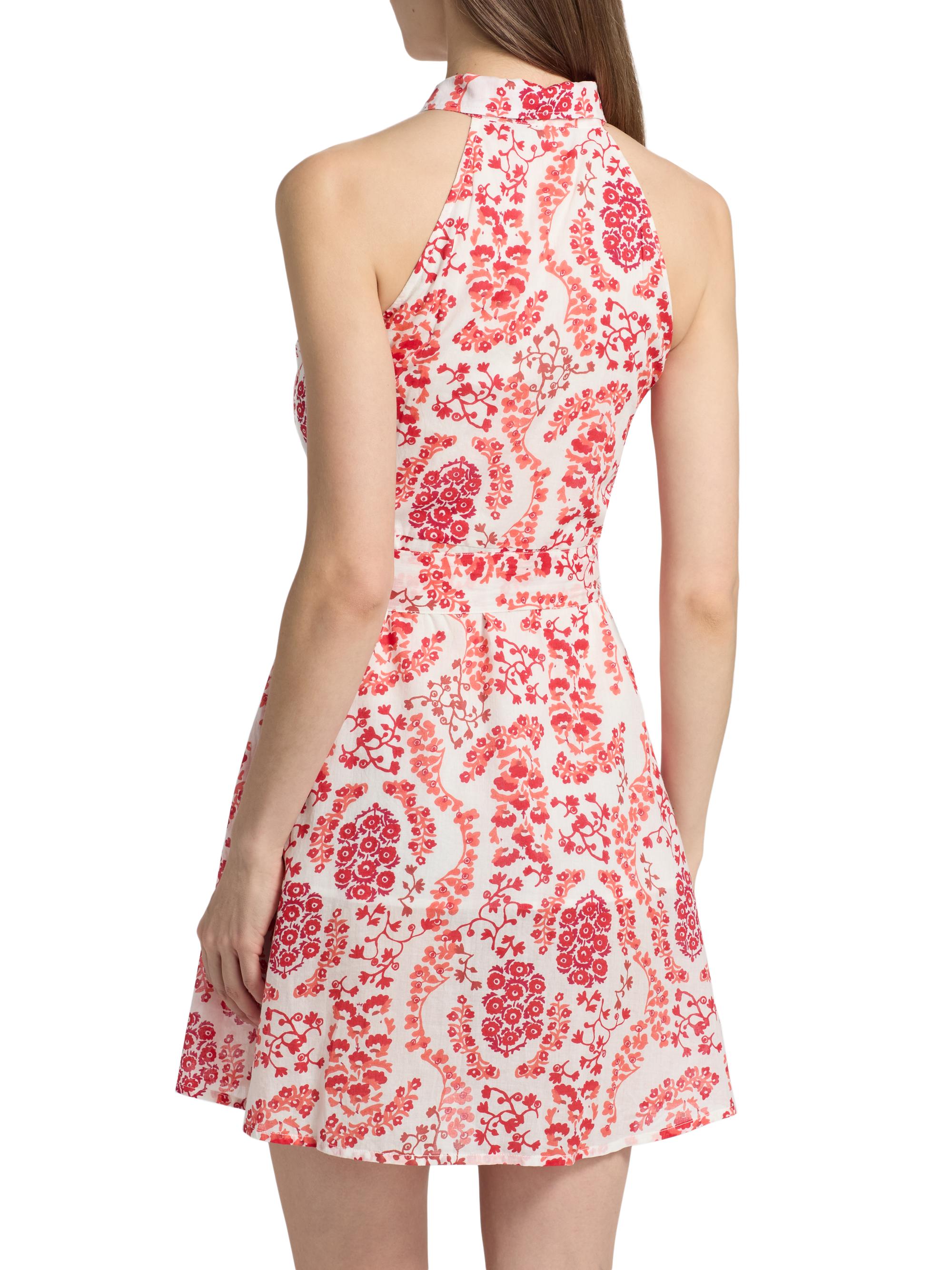Ro's Garden Women's Regina Floral Cotton Minidress - Red Nilo | Thumbnail 5