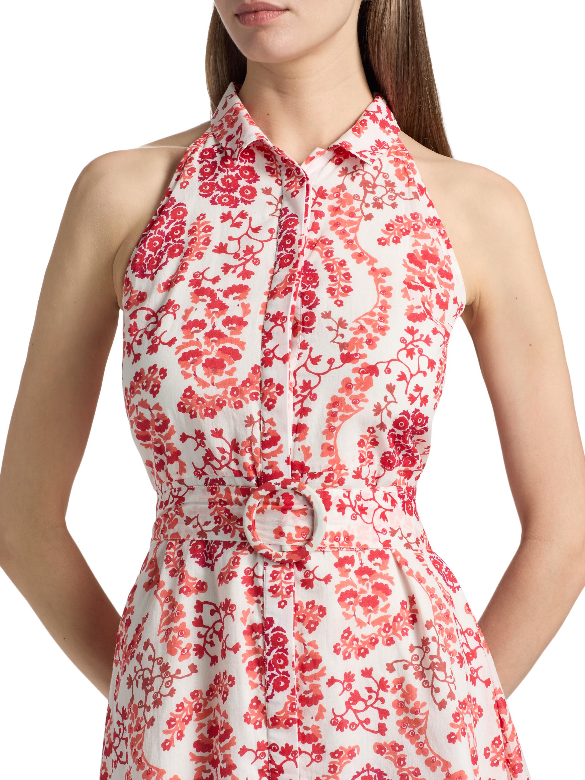 Ro's Garden Women's Regina Floral Cotton Minidress - Red Nilo | Thumbnail 6