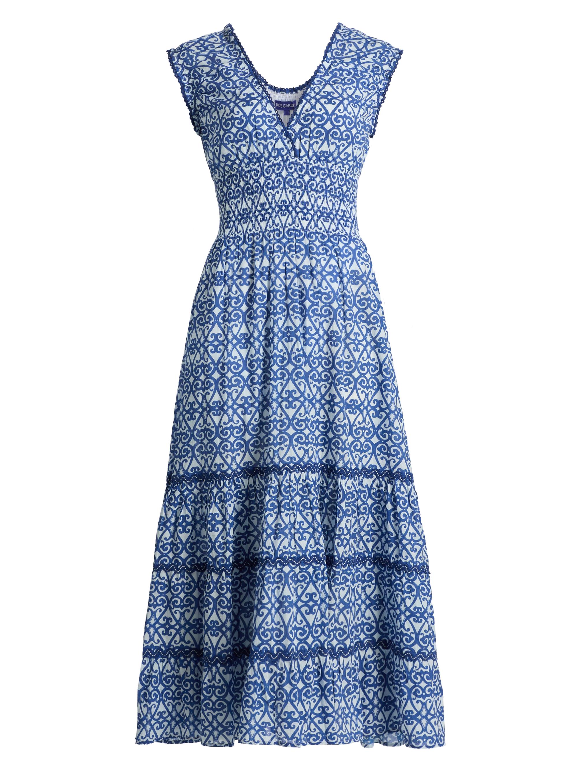 Ro's Garden Women's Hilda Printed Cotton Midi-Dress - Blue Siro