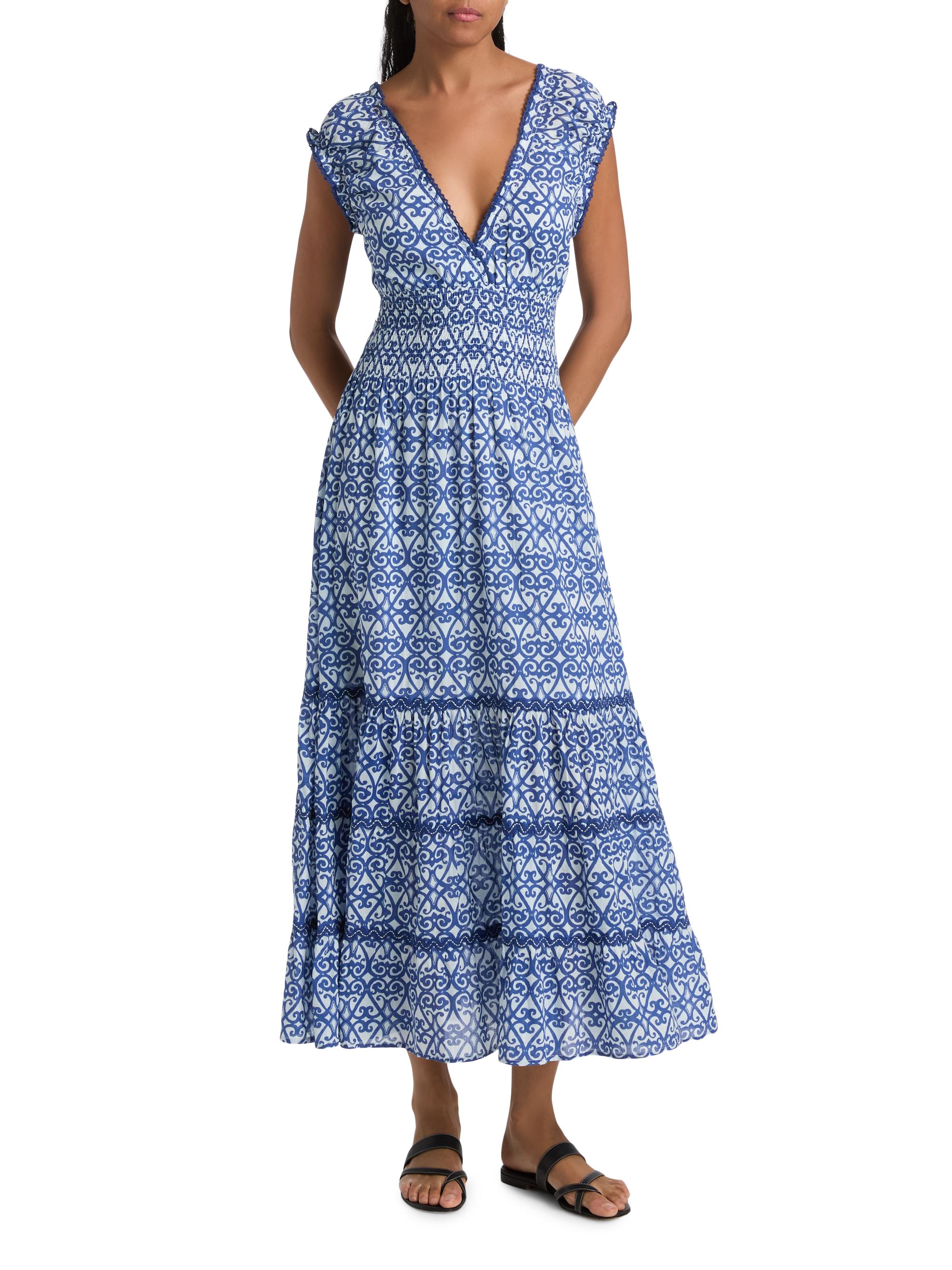 Ro's Garden Women's Hilda Printed Cotton Midi-Dress - Blue Siro | Thumbnail 2
