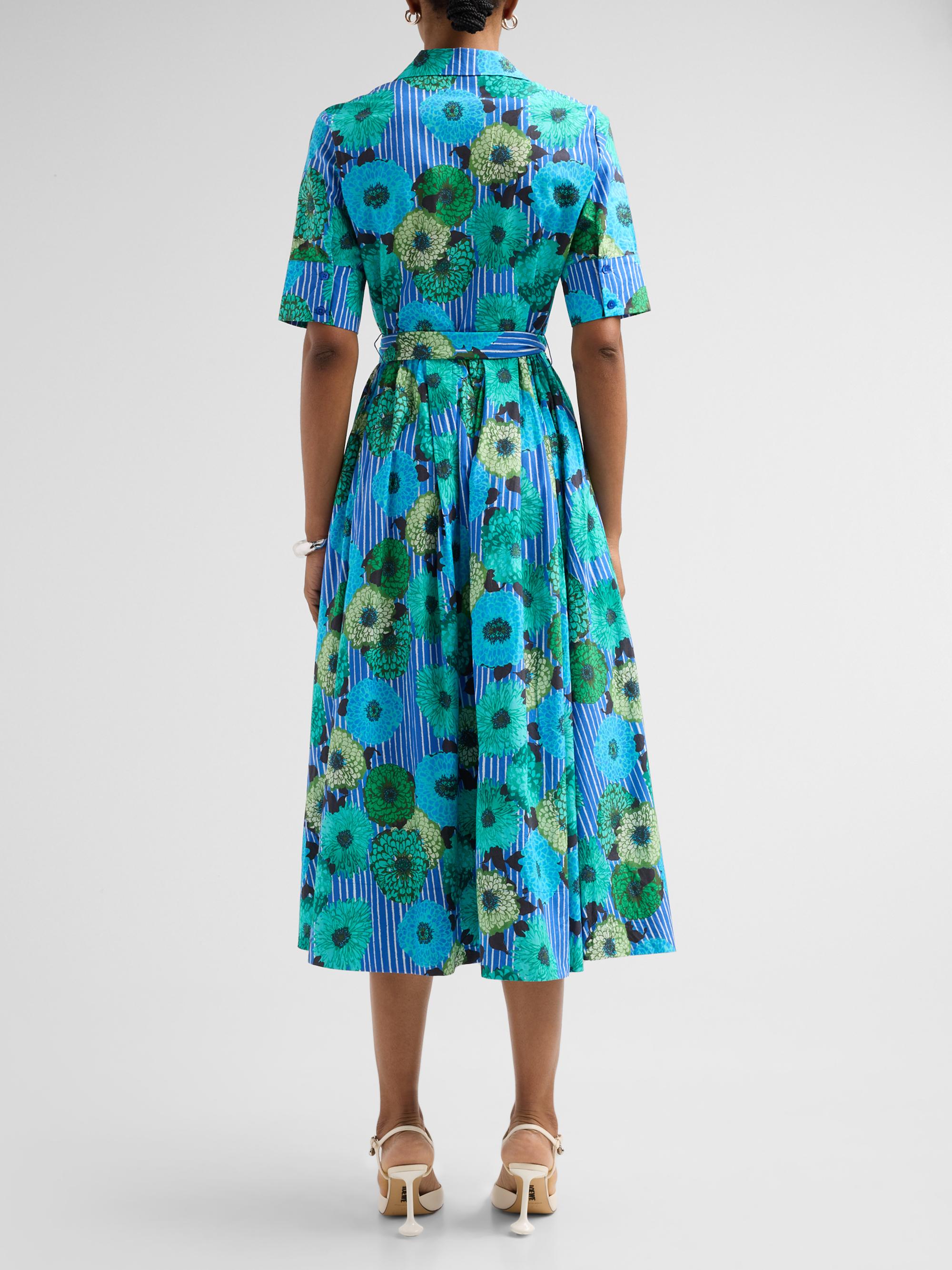 Ro's Garden Women's Sutton Floral Tie-Waist Midi Dress - Blue | Thumbnail 3