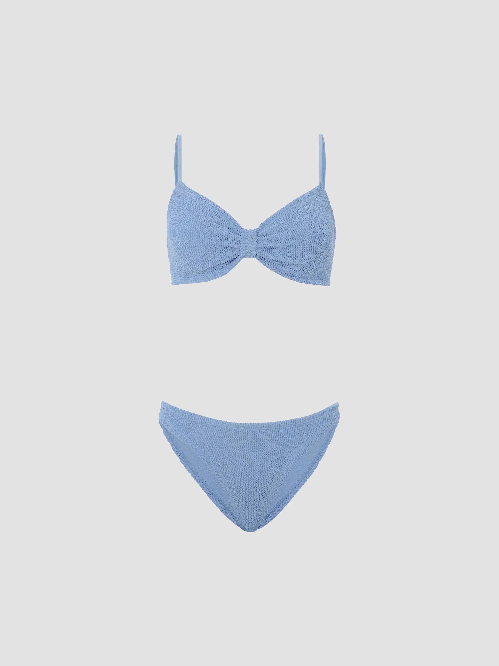 Hunza G Women's Alicia Textured Knit Bikini - Cornflower