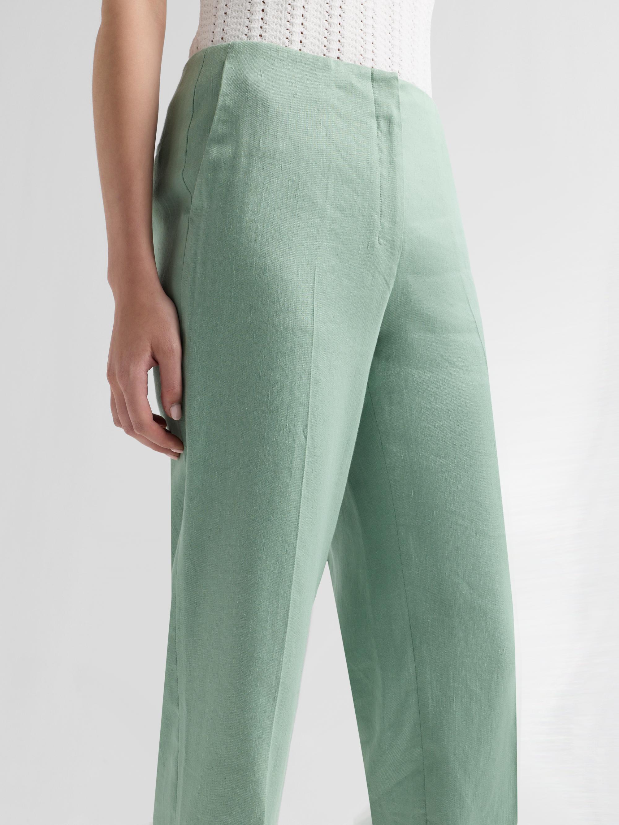 Theory Linen-Blend Slit Capri Pants | Saks Fifth Avenue