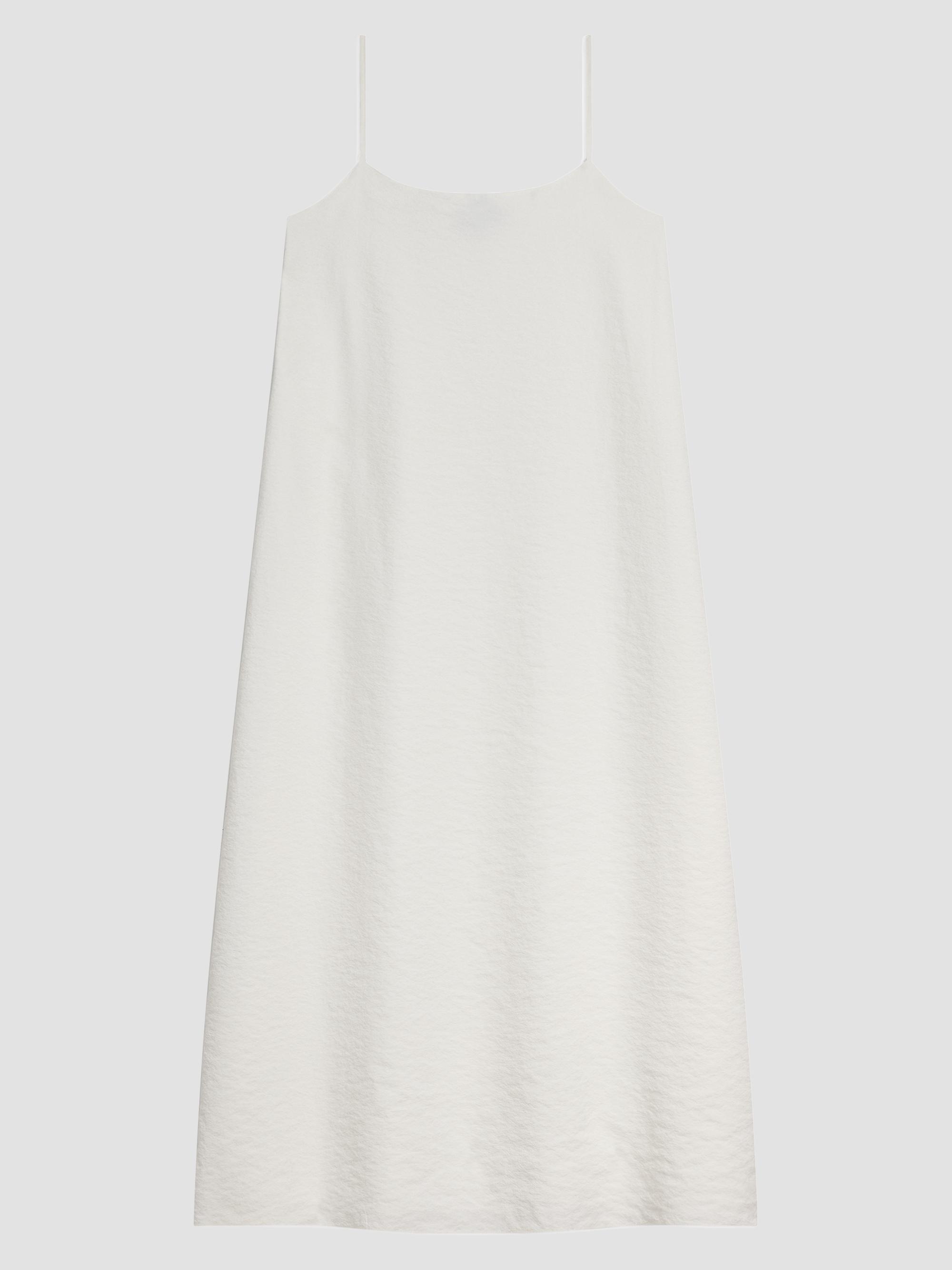 theory white silk dress Theory Cotton-Blend Poplin Midi Dress - White - 40% Off