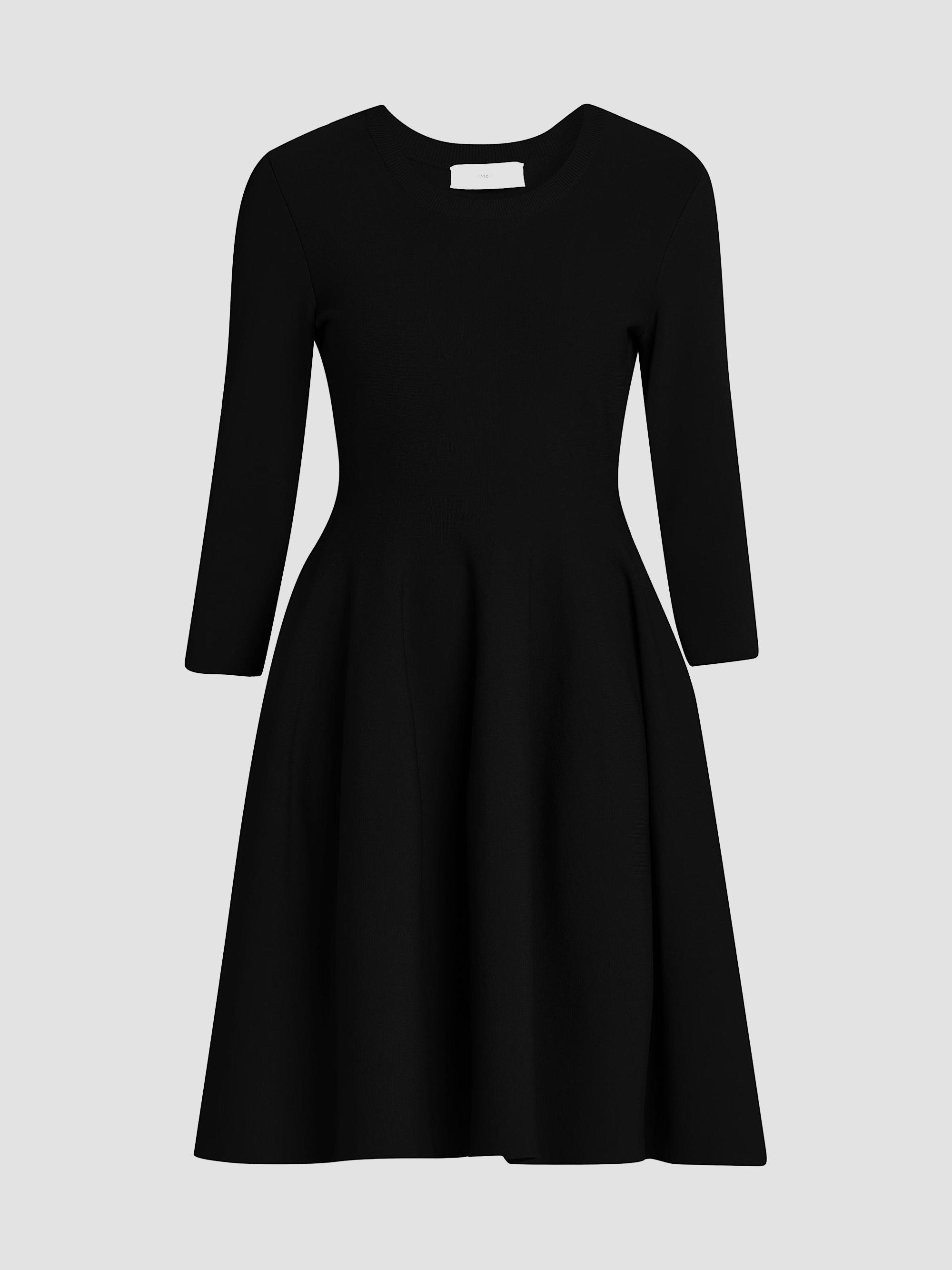 Stella McCartney Women's Compact Knit Fit-And-Flare Knee-Length Dress - Black | Thumbnail 7